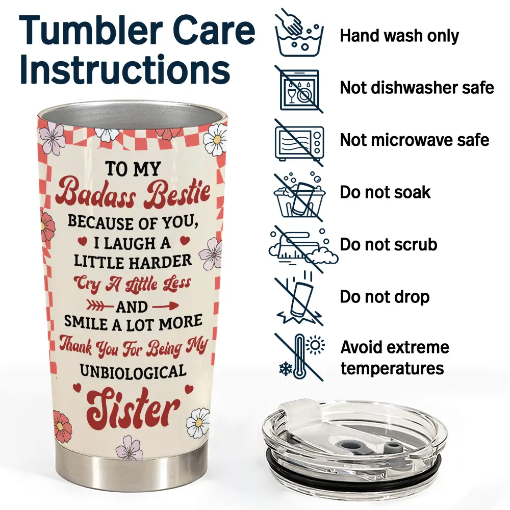 Personalized Best Friend Tumbler - “Because Of You I Laugh A Little Harder” Gift for Her