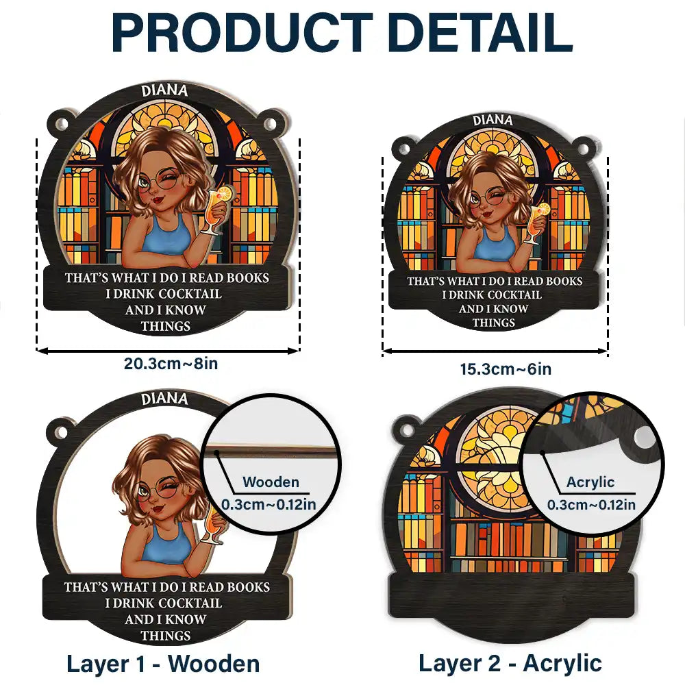 Personalized 'Just A Girl Who Loves Books' Window Suncatcher Ornament Gift