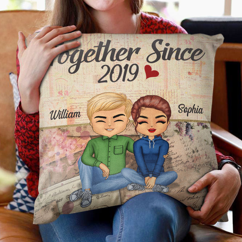 Personalized "Together Since" Custom Pillow - Unique Anniversary Gift for Couples