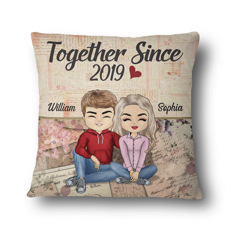 Personalized "Together Since" Custom Pillow - Unique Anniversary Gift for Couples