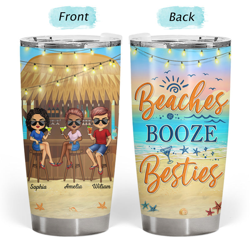Cheers to Beach Days, Boozy Nights, and Bestie Vibes - Personalized Custom Tumbler