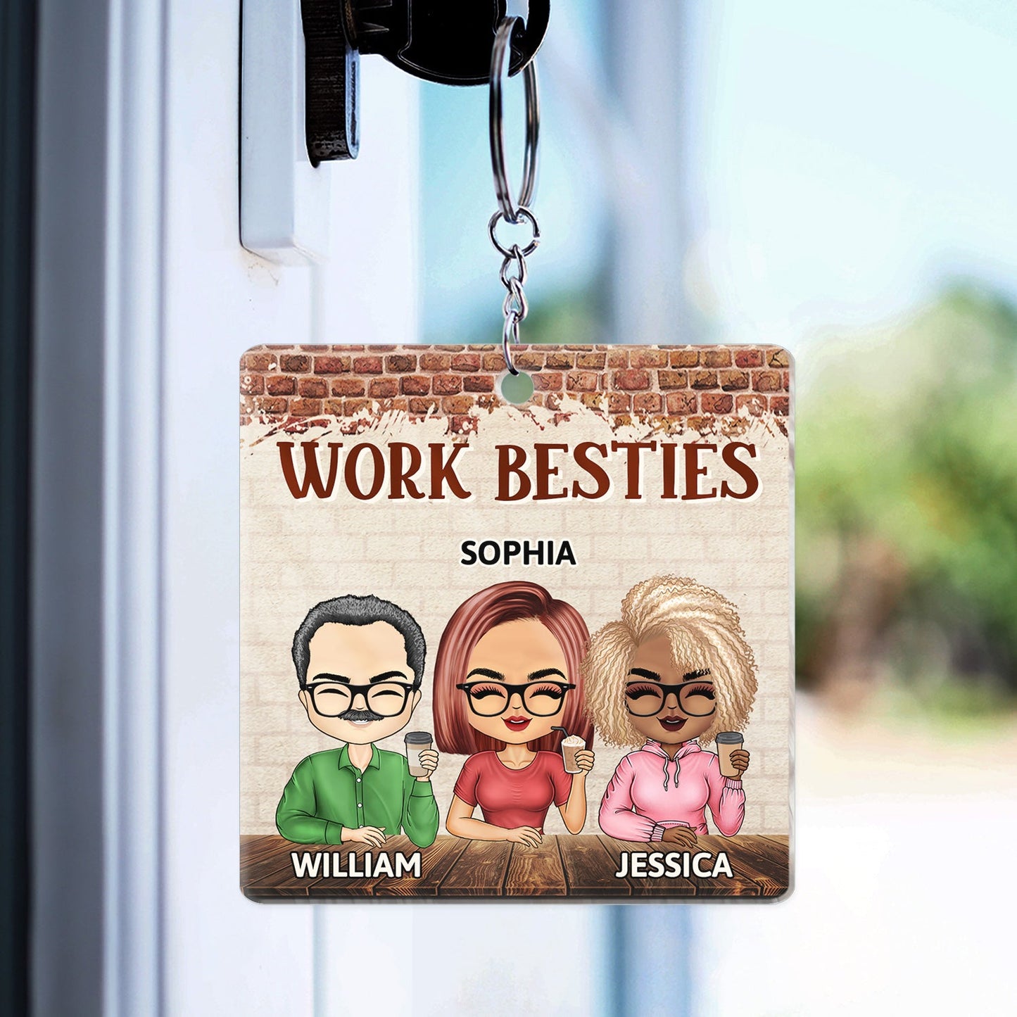 Personalized Work Bestie Keychain: You Are The Reason I Don't Punch People At Work