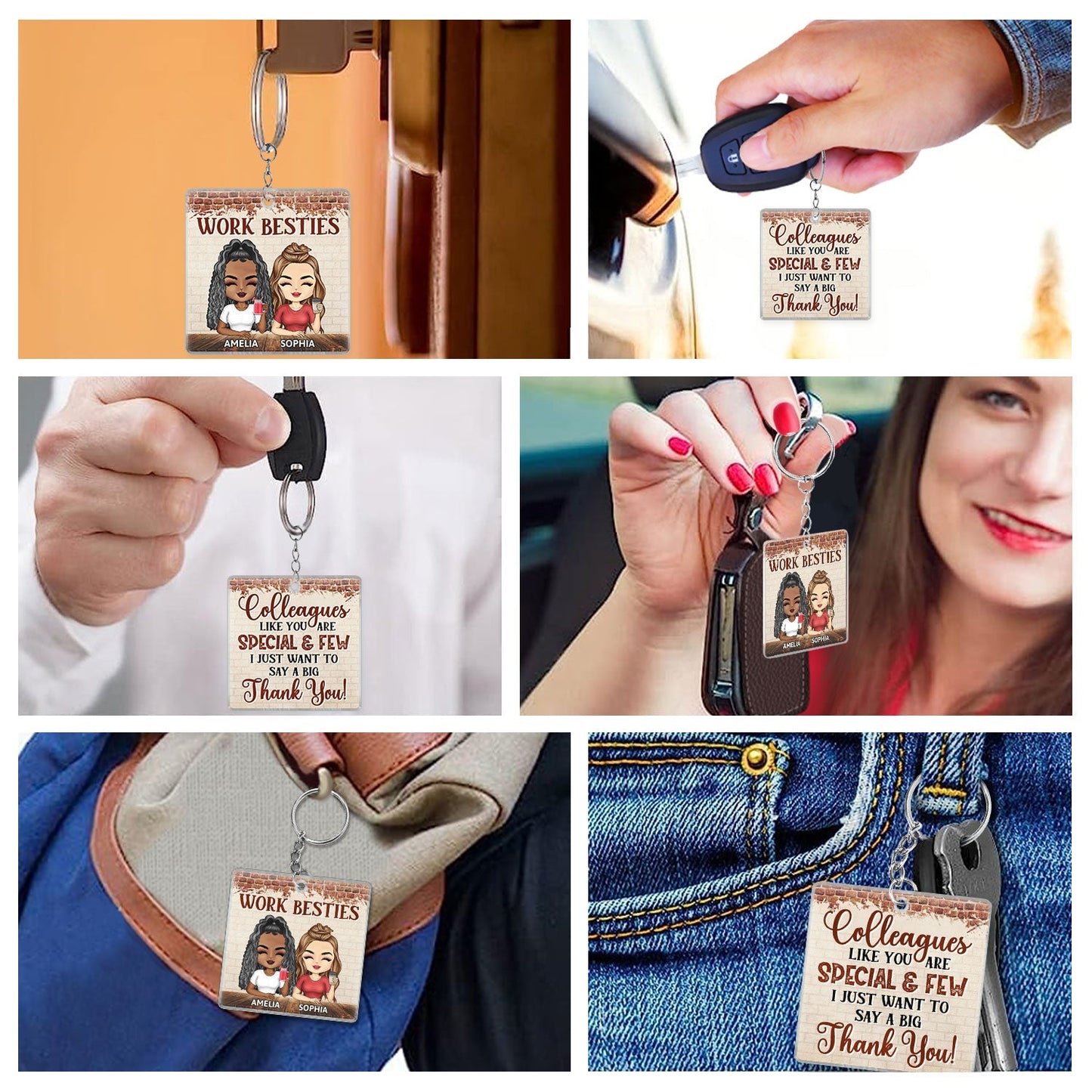 Personalized Work Bestie Keychain: You Are The Reason I Don't Punch People At Work