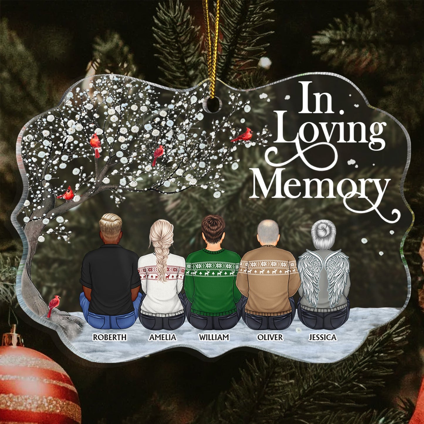 Personalized Memorial For Loved One Ornament - 'We're Always With You' Family Keepsake