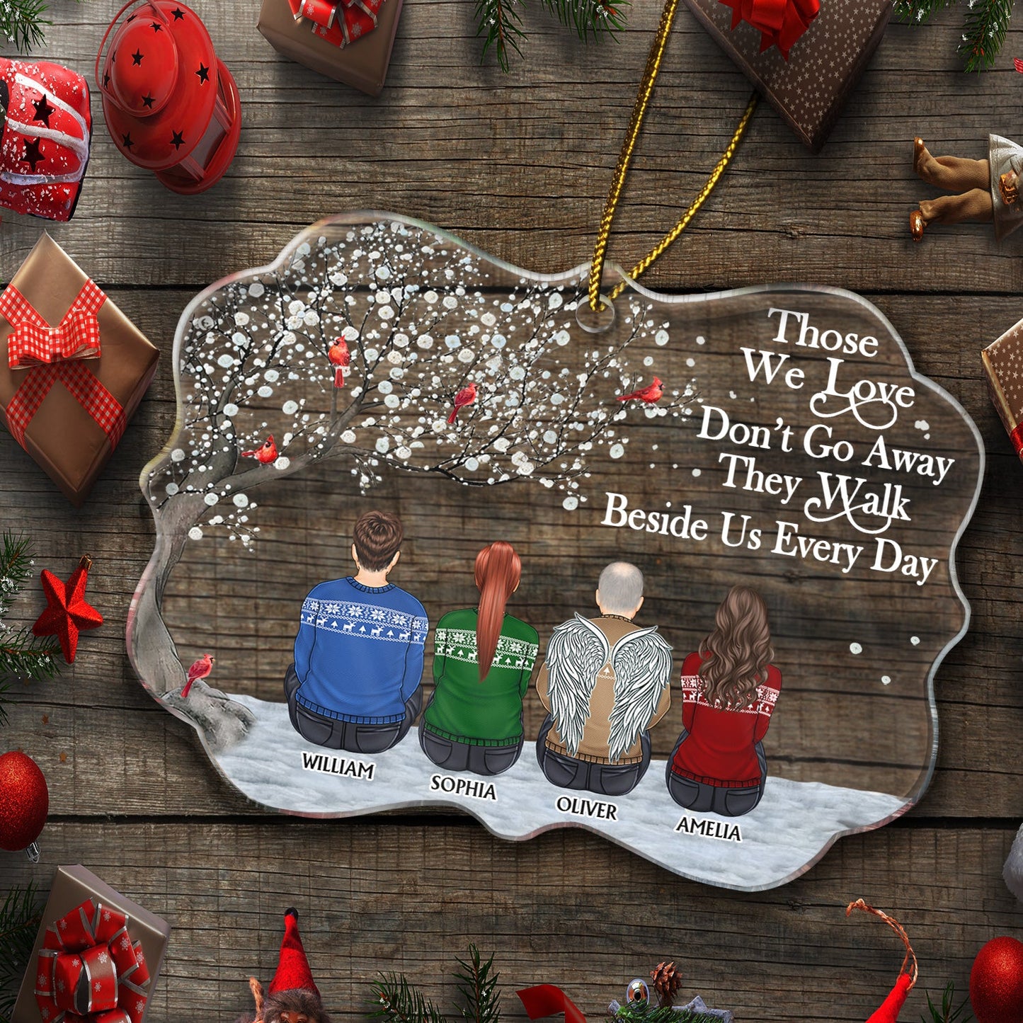 Personalized Memorial For Loved One Ornament - 'We're Always With You' Family Keepsake