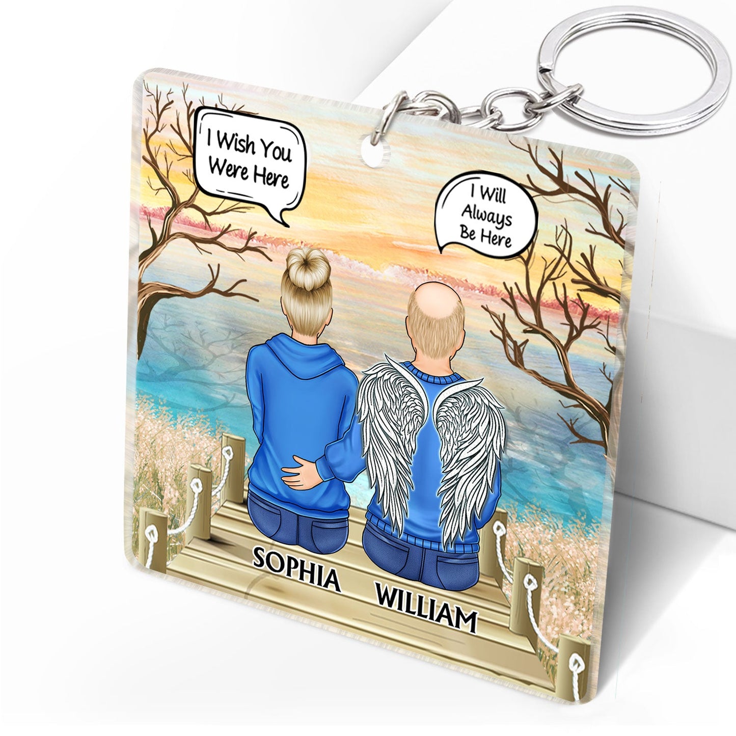 Personalized Memorial For Loved One Keepsake Keychain: 'I Will Carry You Until I See You Again'