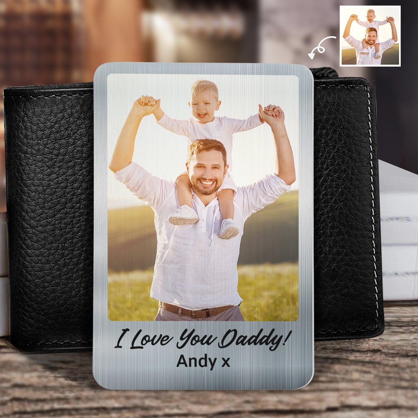 Personalized 'I Love You Daddy!' Photo Wallet Card - Unique Gift for Dad