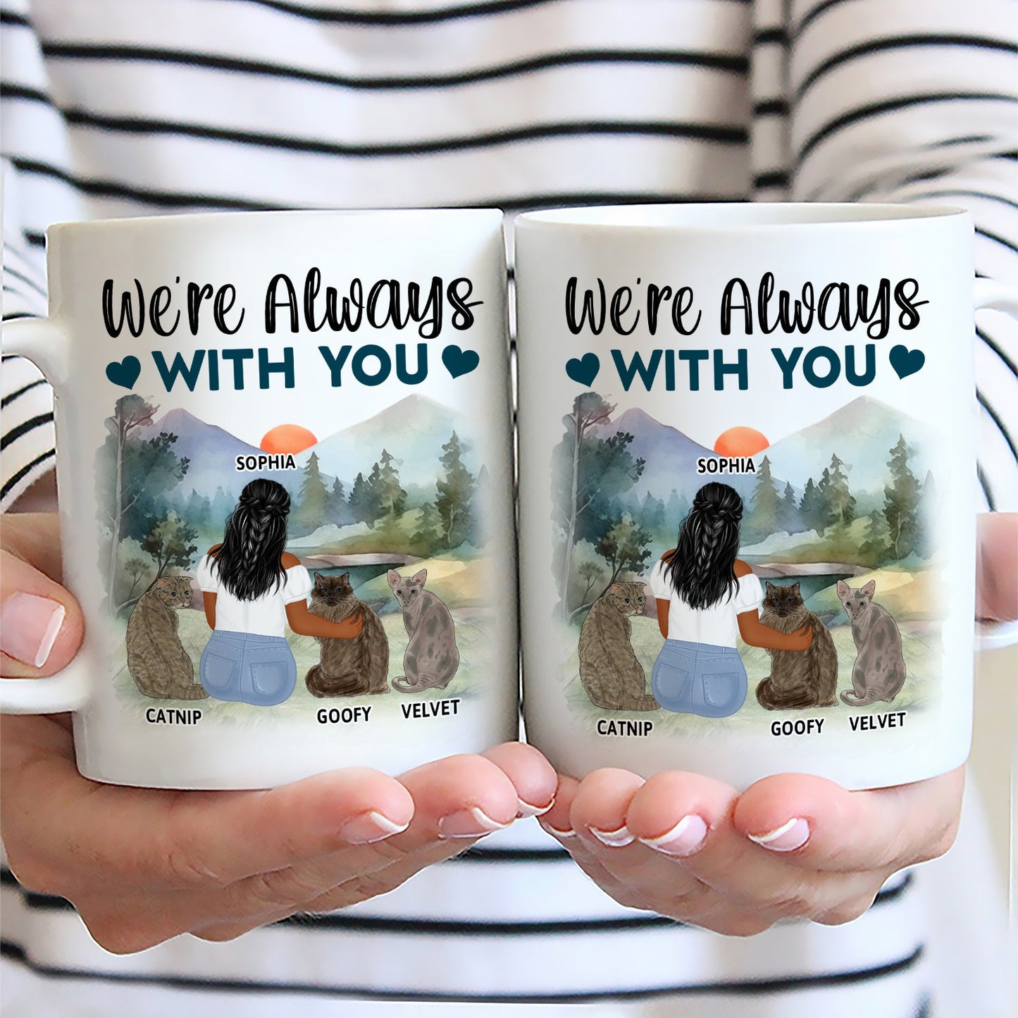 Personalized Cat & Her Human Mug: 'A Bond That Can't Be Broken' Gift