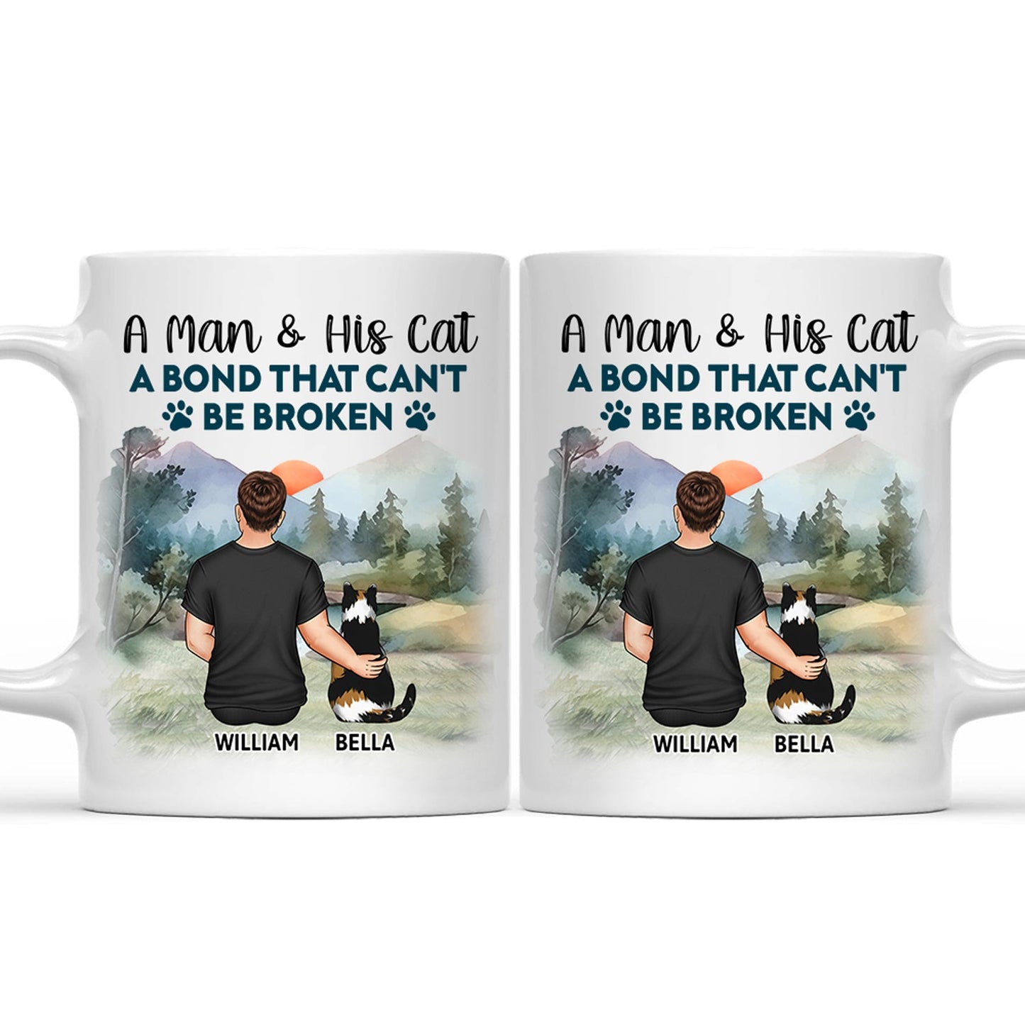 Personalized Cat & Her Human Mug: 'A Bond That Can't Be Broken' Gift