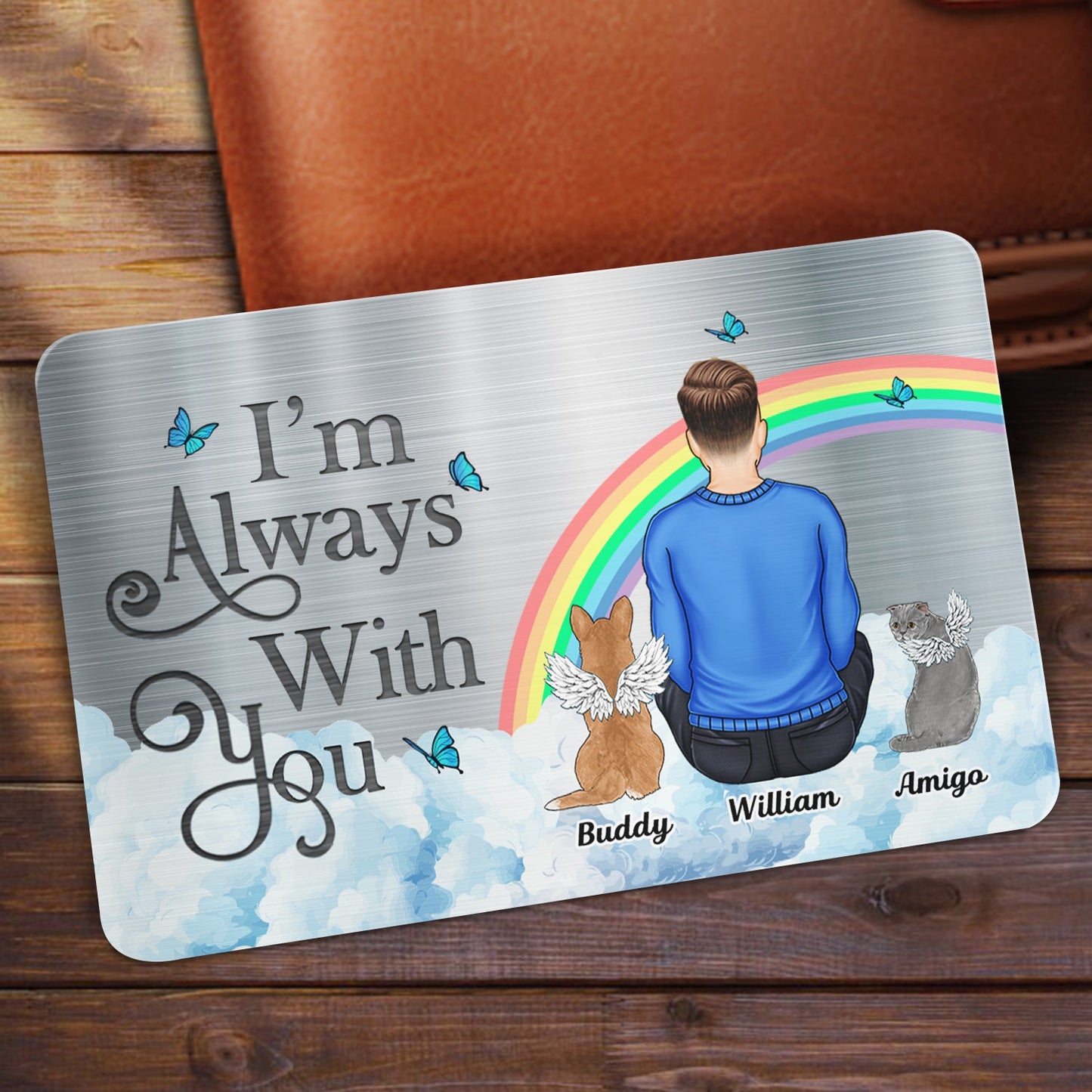 Personalized Pet Memorial For Loved One Wallet Card Keepsake - 'I Will Carry You With Me'