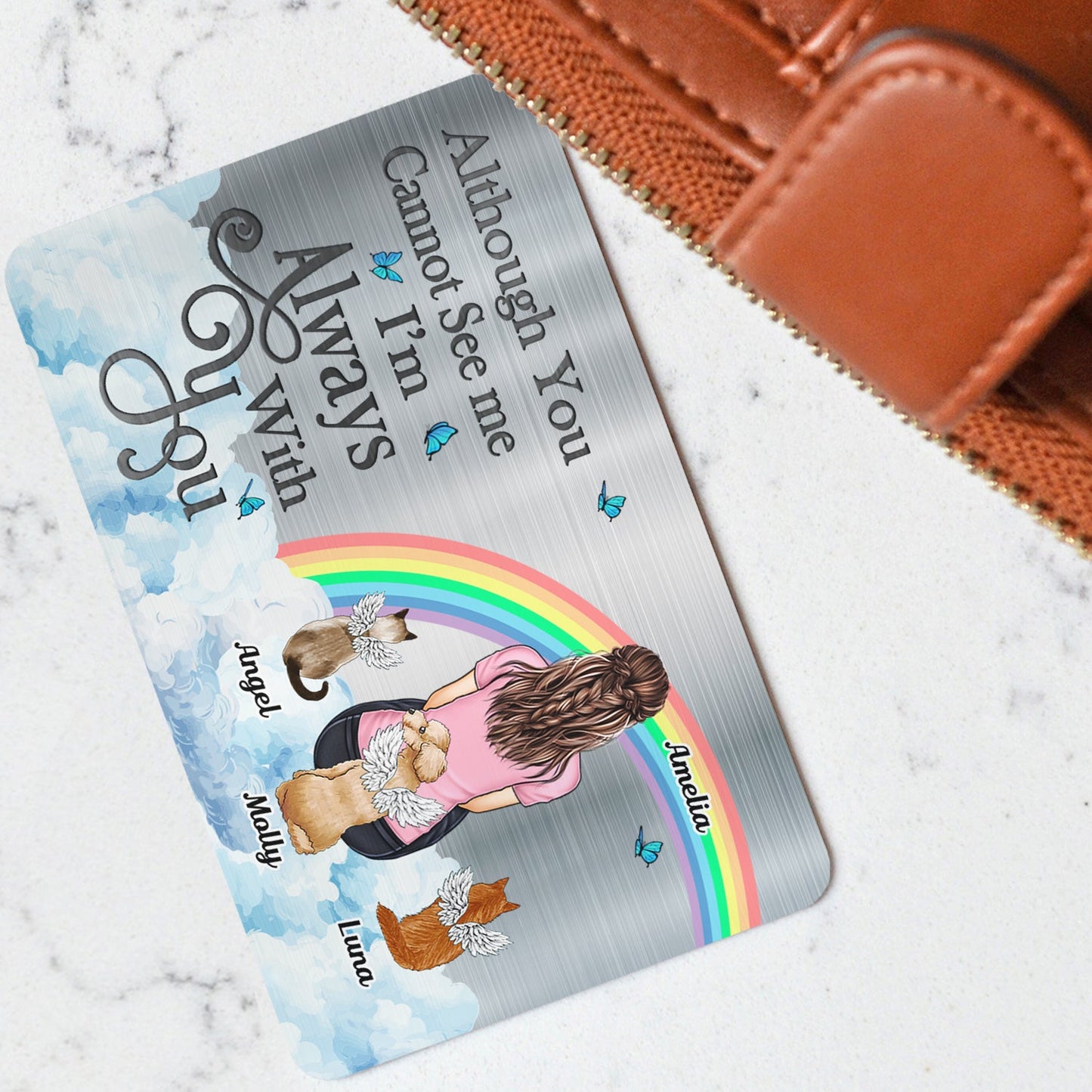 Personalized Pet Memorial For Loved One Wallet Card Keepsake - 'I Will Carry You With Me'