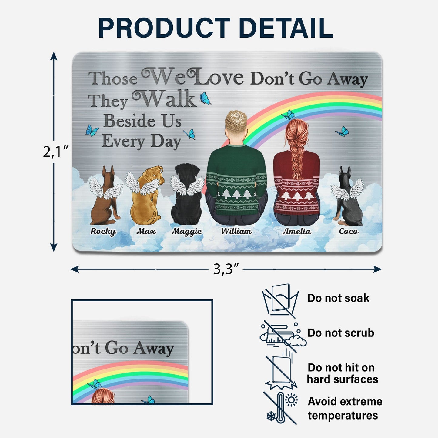 Personalized Pet Memorial For Loved One Wallet Card Keepsake - 'I Will Carry You With Me'