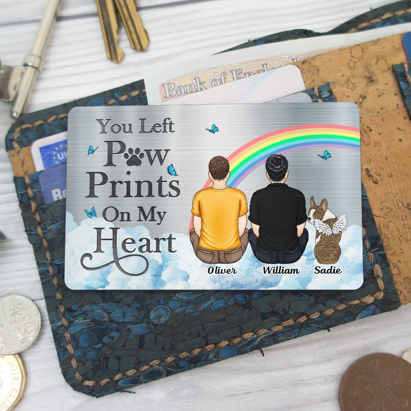 Personalized Pet Memorial For Loved One Wallet Card Keepsake - 'I Will Carry You With Me'