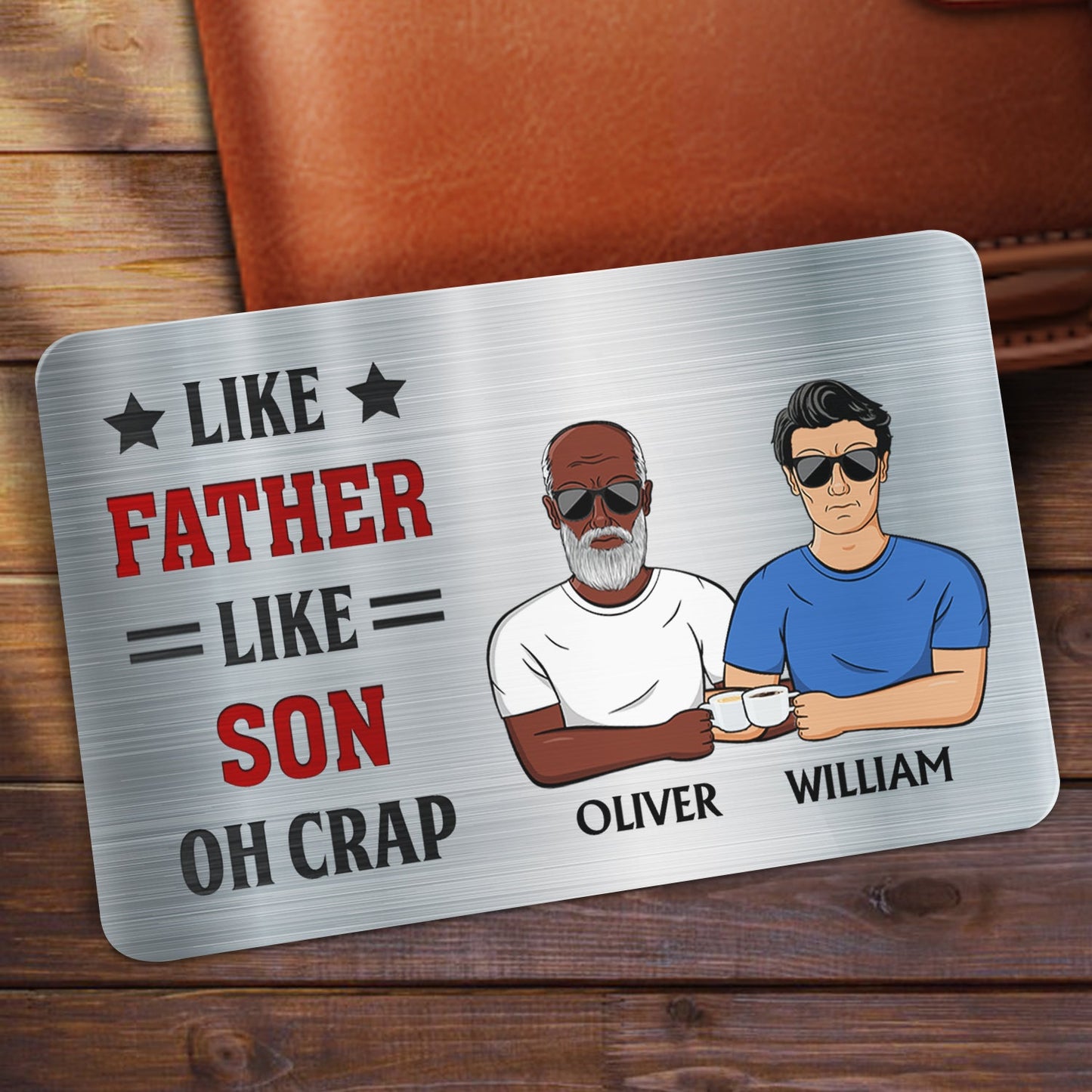 Heartfelt Personalized Dad Wallet Card: 'Great Job, I'm Awesome!'