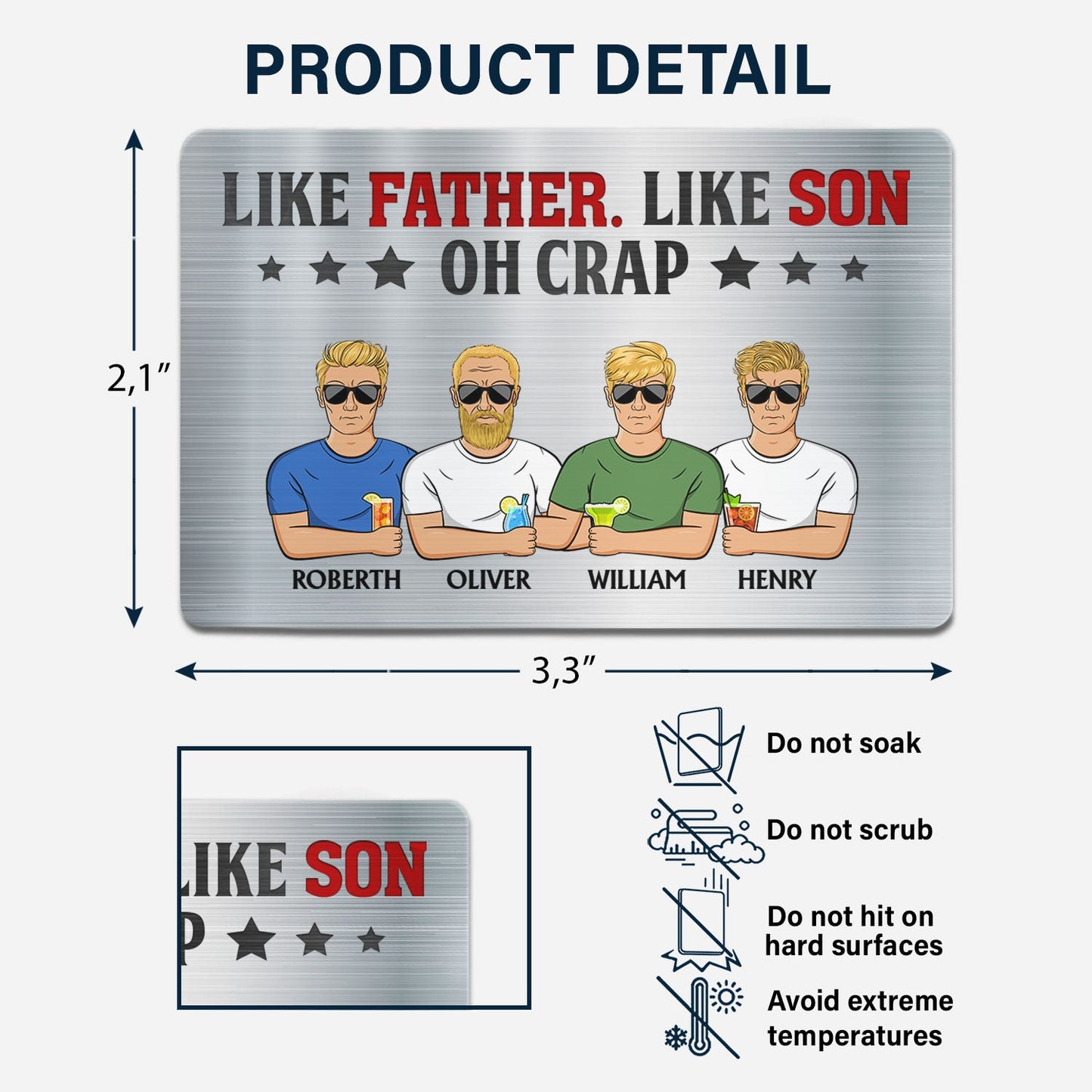 Heartfelt Personalized Dad Wallet Card: 'Great Job, I'm Awesome!'