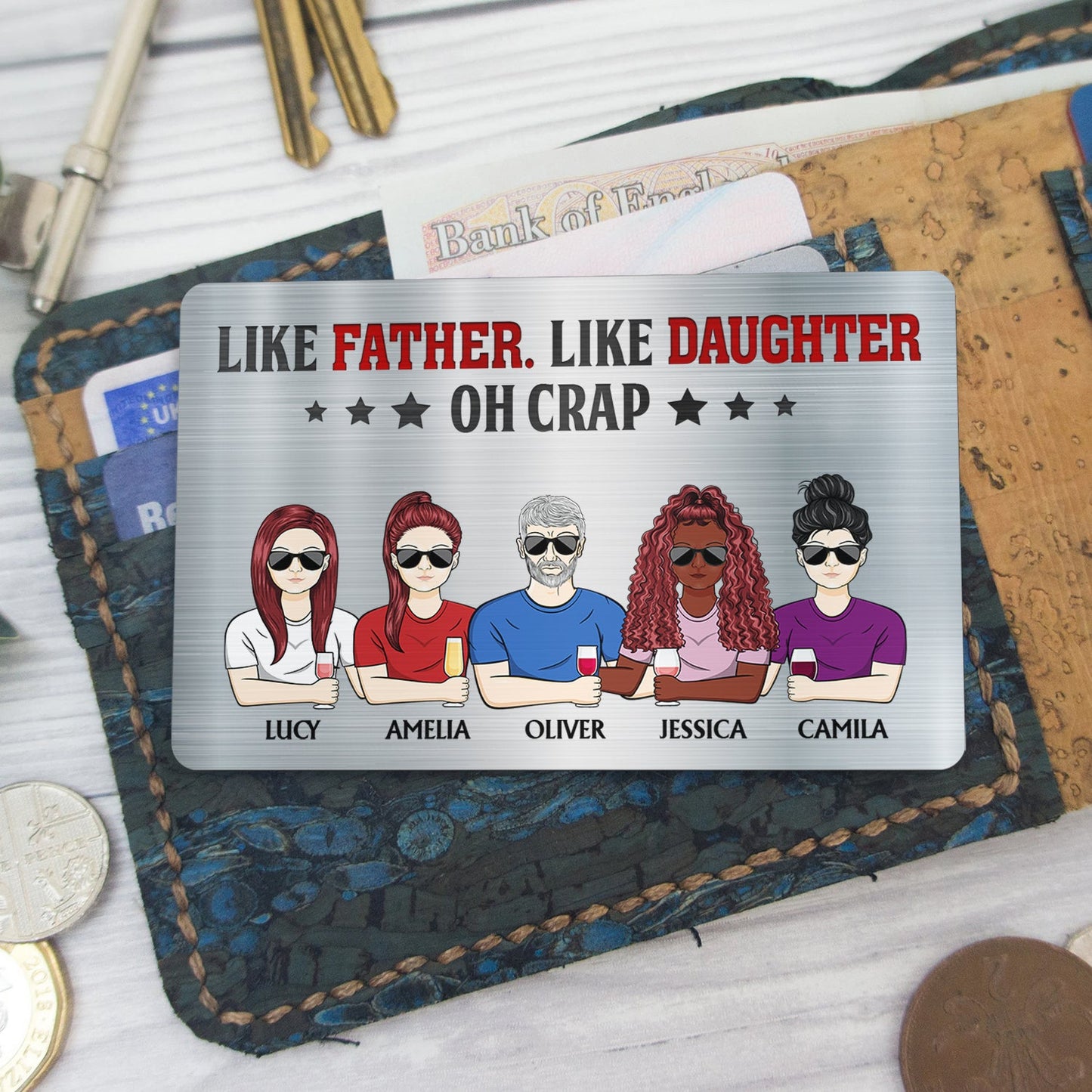 Heartfelt Personalized Dad Wallet Card: 'Great Job, I'm Awesome!'