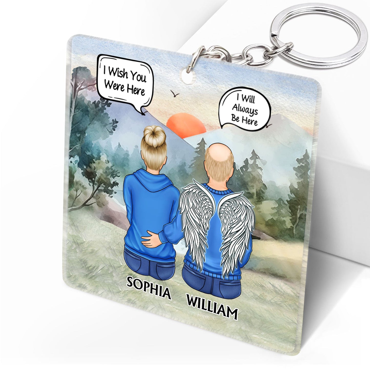 Personalized Memorial For Loved One Keychain: "Always On My Mind, Forever In My Heart"