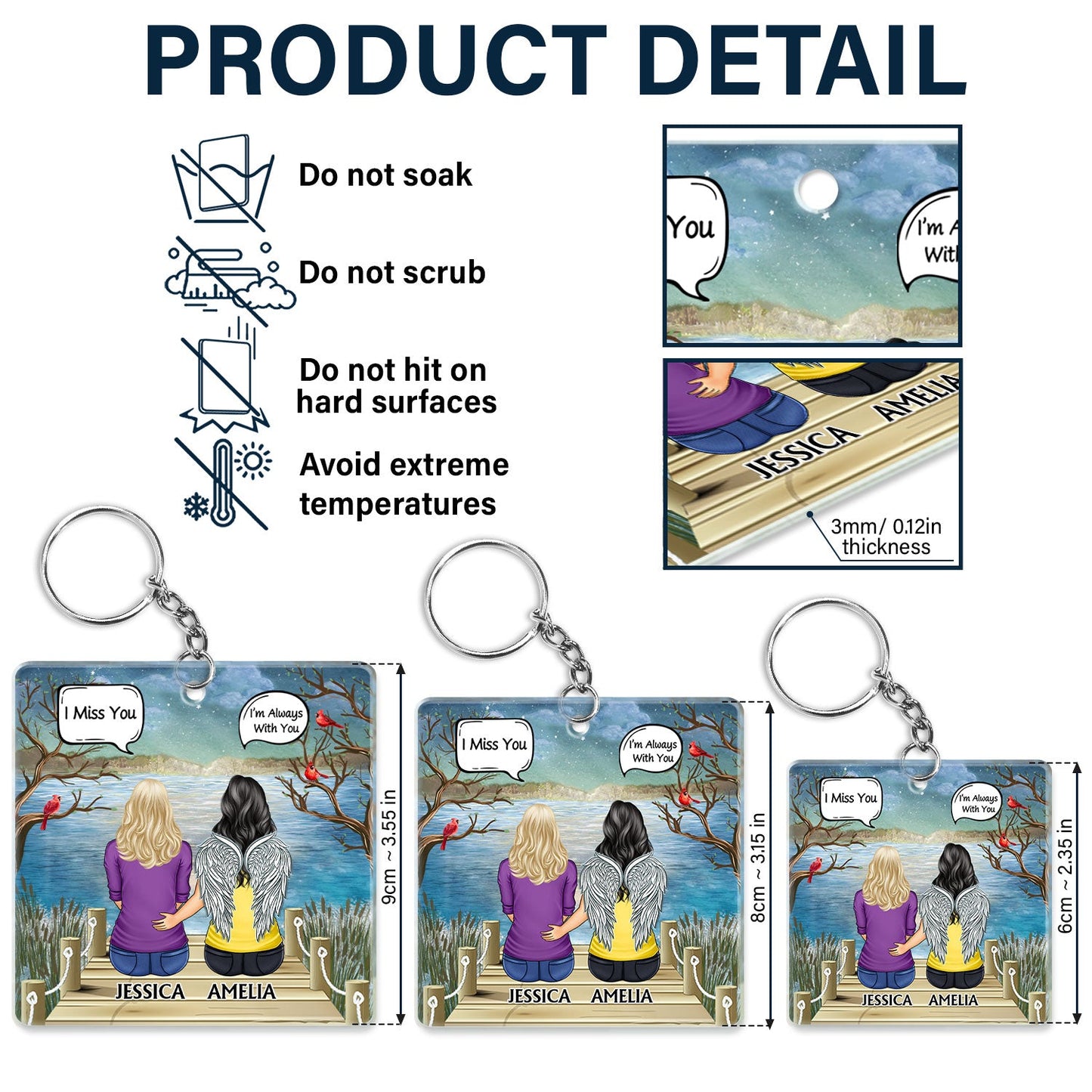 Personalized Memorial For Loved One Keychain: "Always On My Mind, Forever In My Heart"