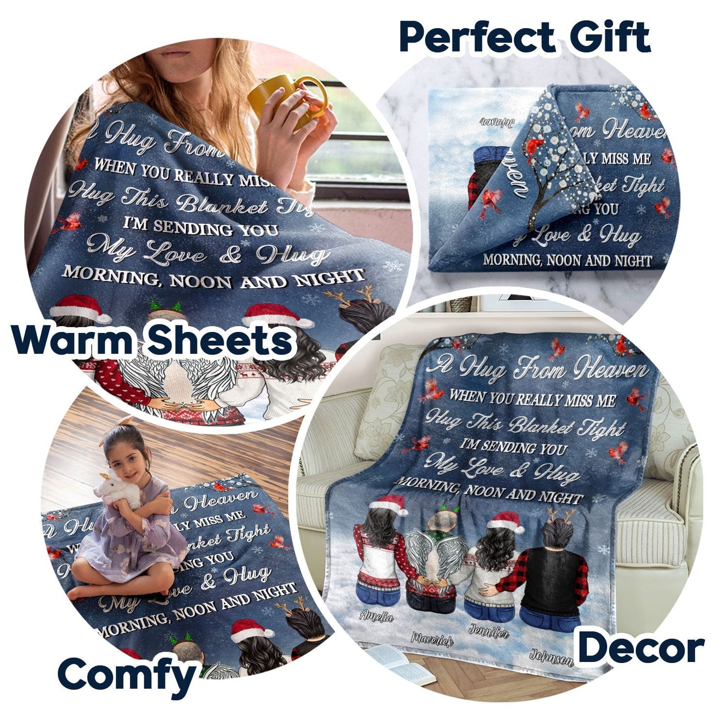 When You Miss Me, Hug This Comfort - Personalized Memorial Blanket