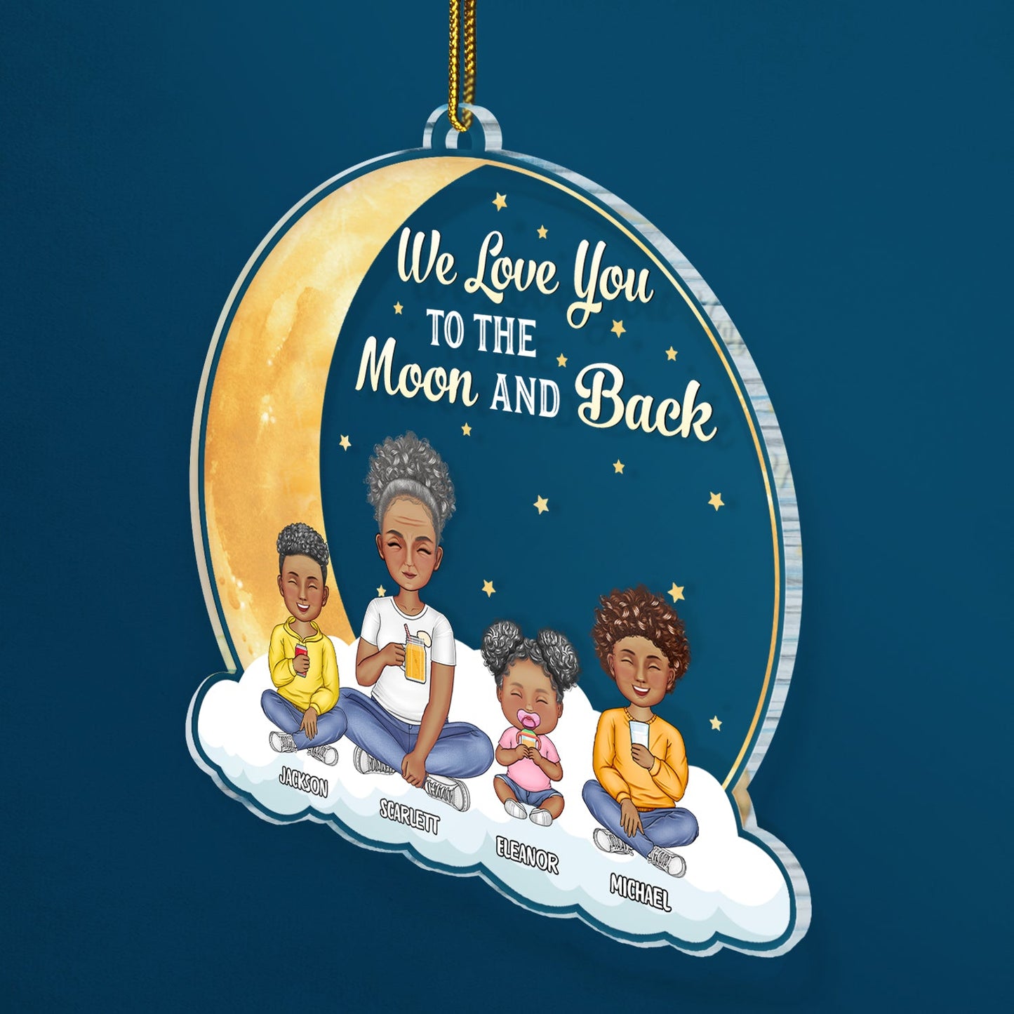 Personalized 'To The Moon & Back' Custom Ornament for Grandma & Mom