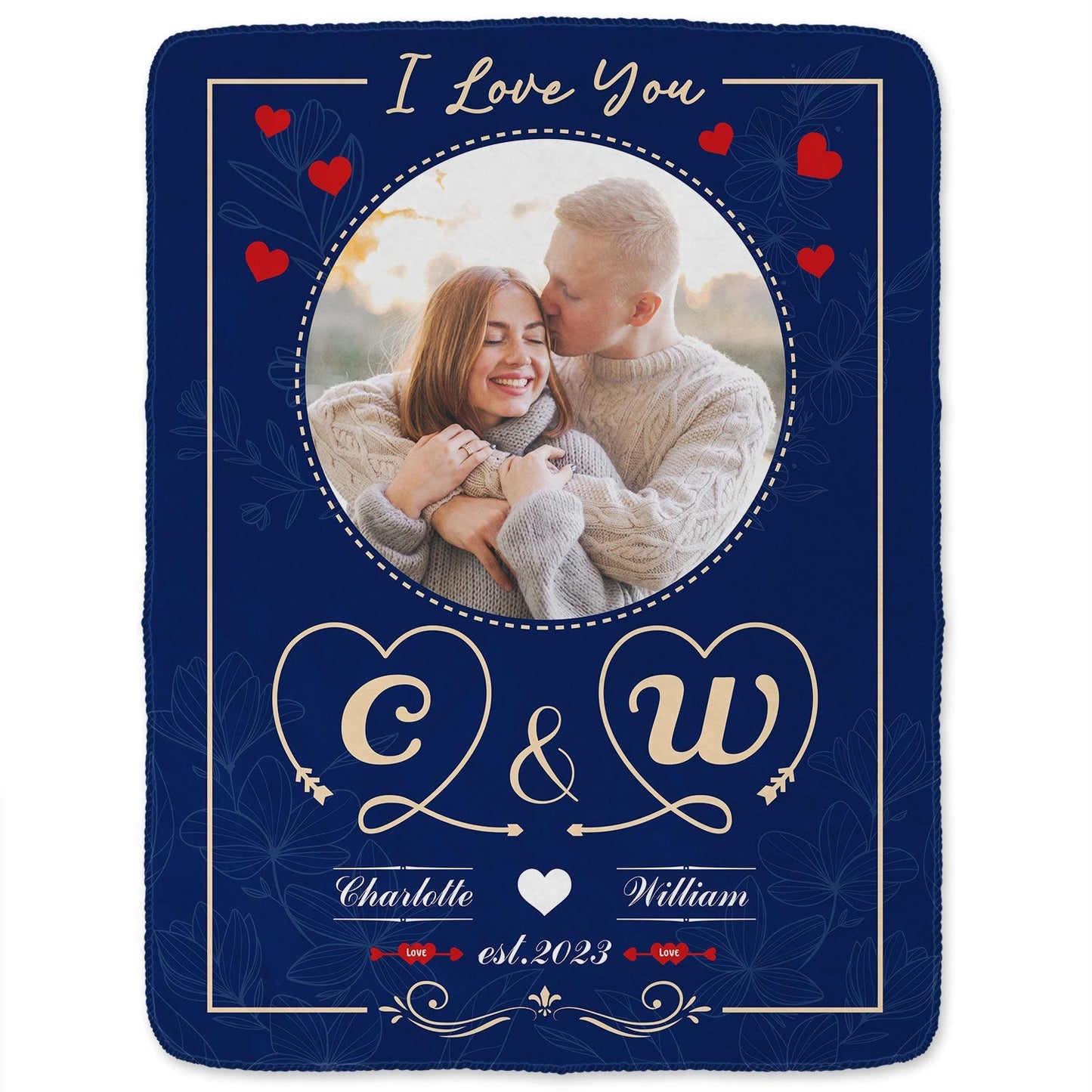 Personalized “I Love You” Photo Blanket - Romantic Couples Gift