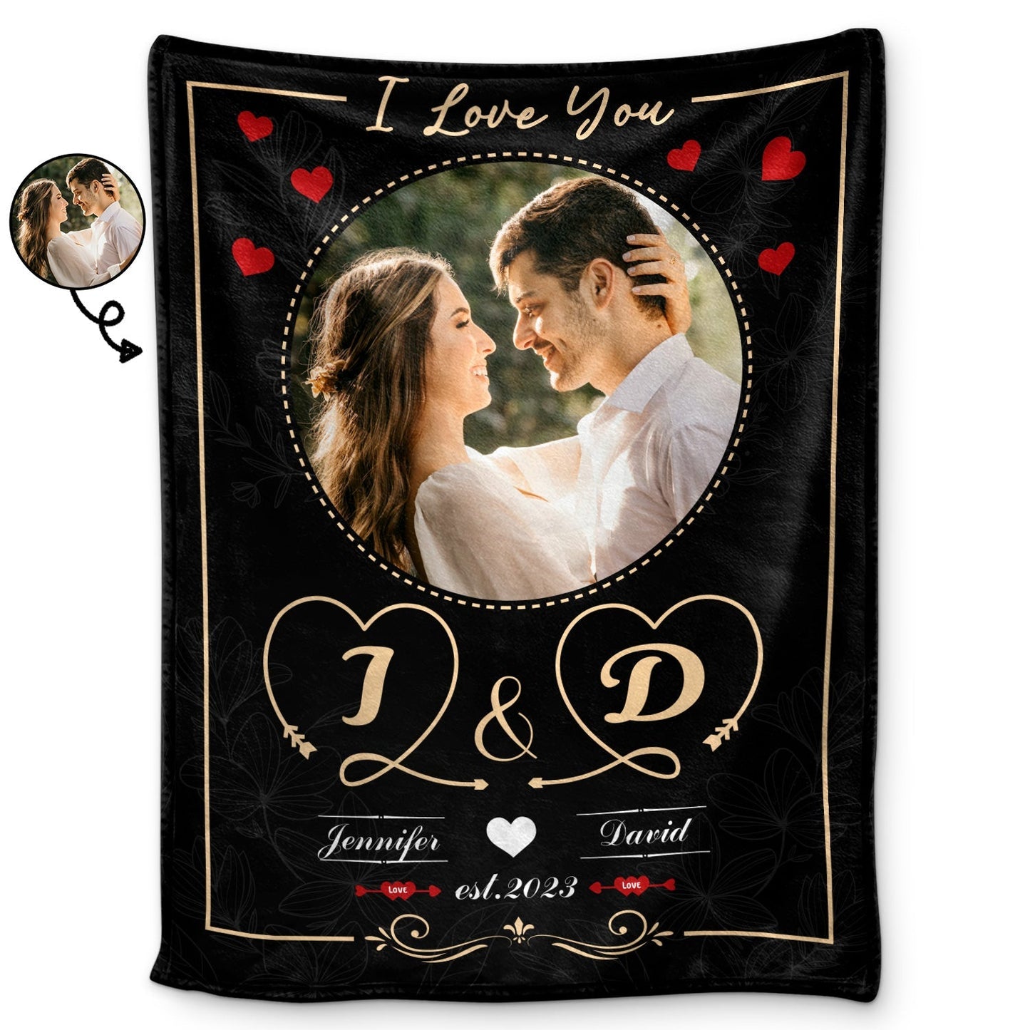 Personalized “I Love You” Photo Blanket - Romantic Couples Gift
