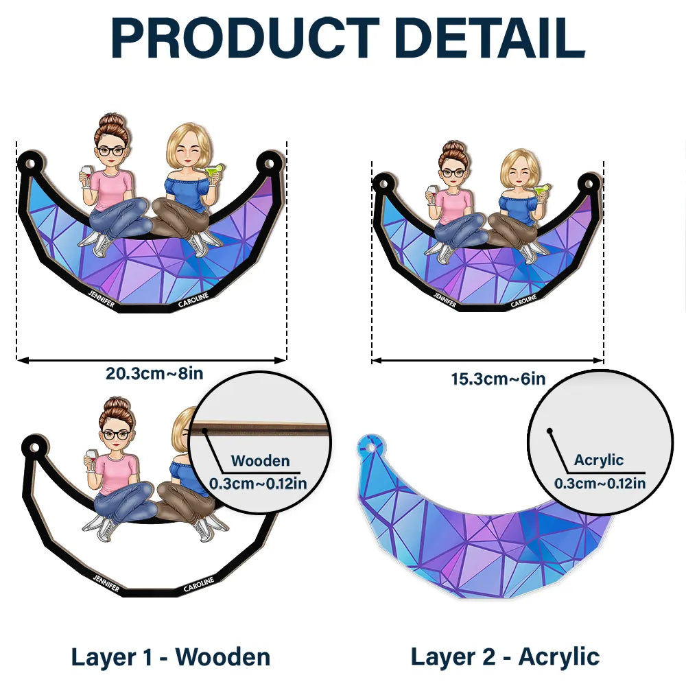 Custom Friendship Suncatcher Ornament - Personalized Gift for Best Friends