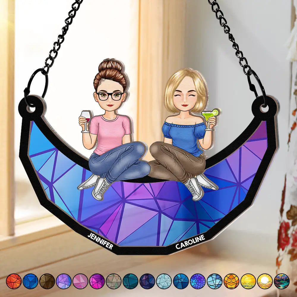 Custom Friendship Suncatcher Ornament - Personalized Gift for Best Friends