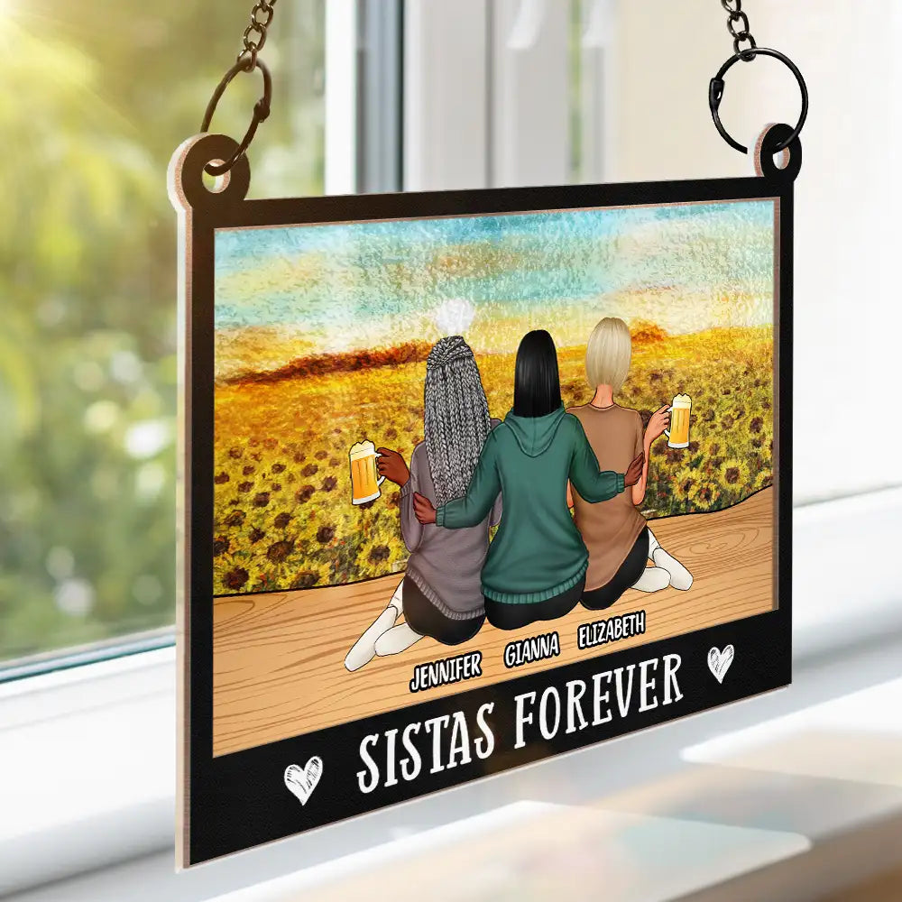 Personalized "Besties Forever" Suncatcher: A Heartfelt Gift for Friends & Sisters