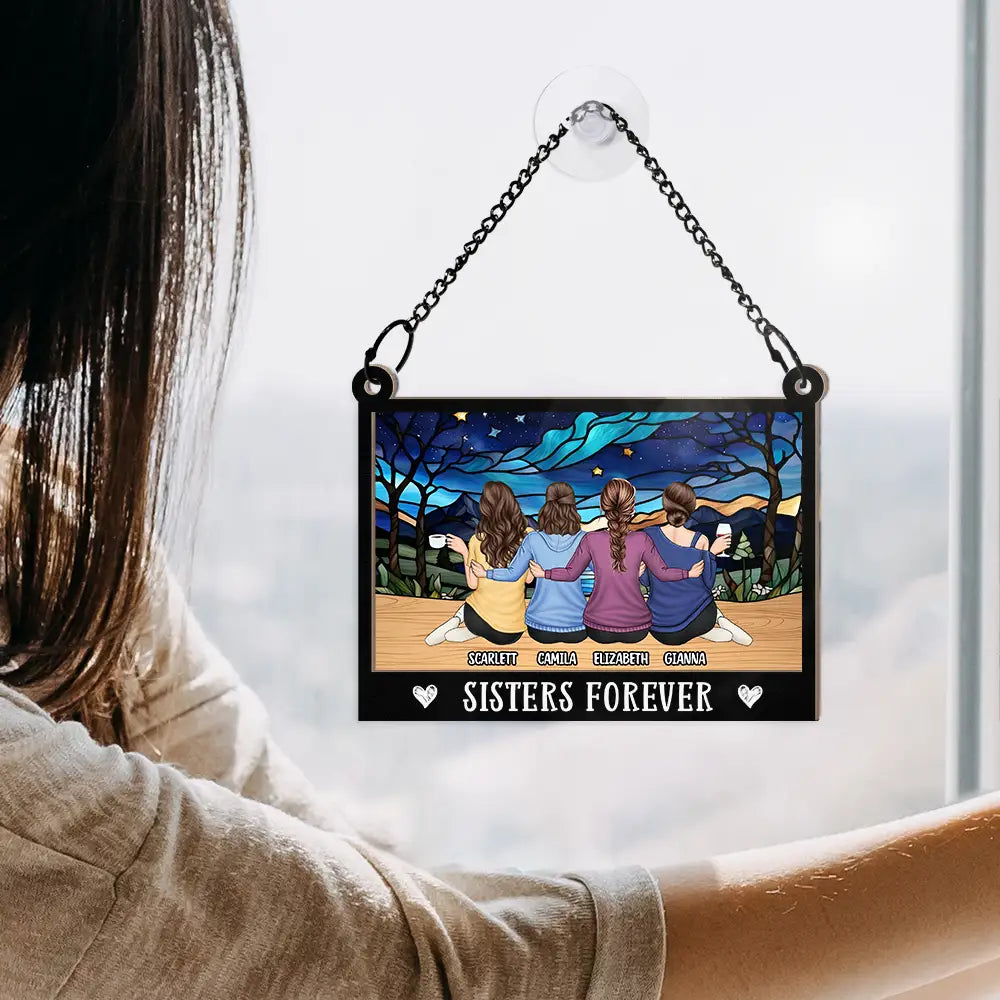 Personalized "Besties Forever" Suncatcher: A Heartfelt Gift for Friends & Sisters