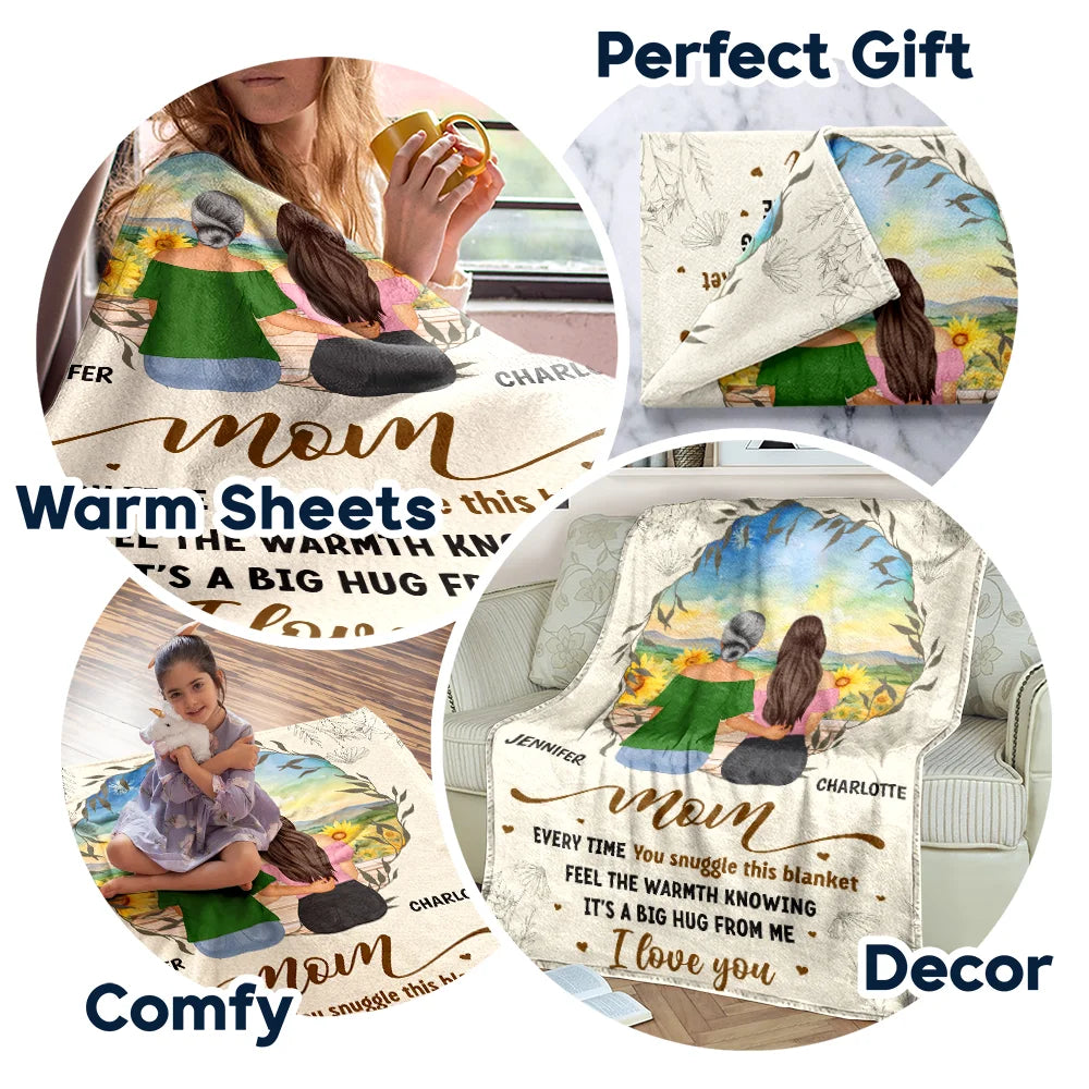 Gift For Mother, Mom - Children, Mom - Daughters (Adult) - Mom Every Time You Snuggle This Blanket - Personalized Fleece Blanket, Sherpa Blanket