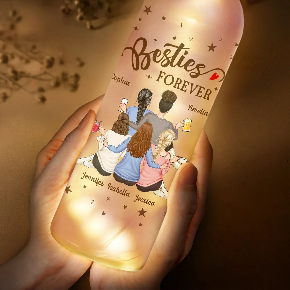 Gift For Bestie - Good Friends Are Like Stars - Personalized Bottle Light