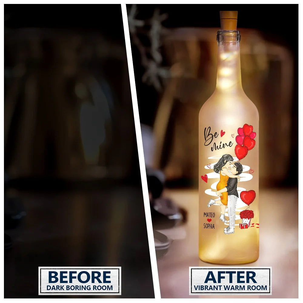 Gift For Couples, Gift For Husband, Gift For Wife, Gift For Boyfriend, Gift For Girlfriend - Couple Be Mine - Personalized Bottle Light