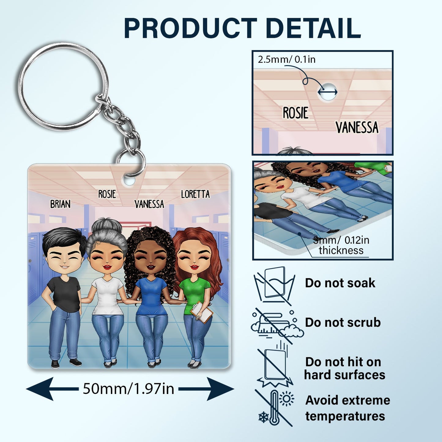 Personalized Friends & Colleagues Keychain - Work Made Us Friends Gift