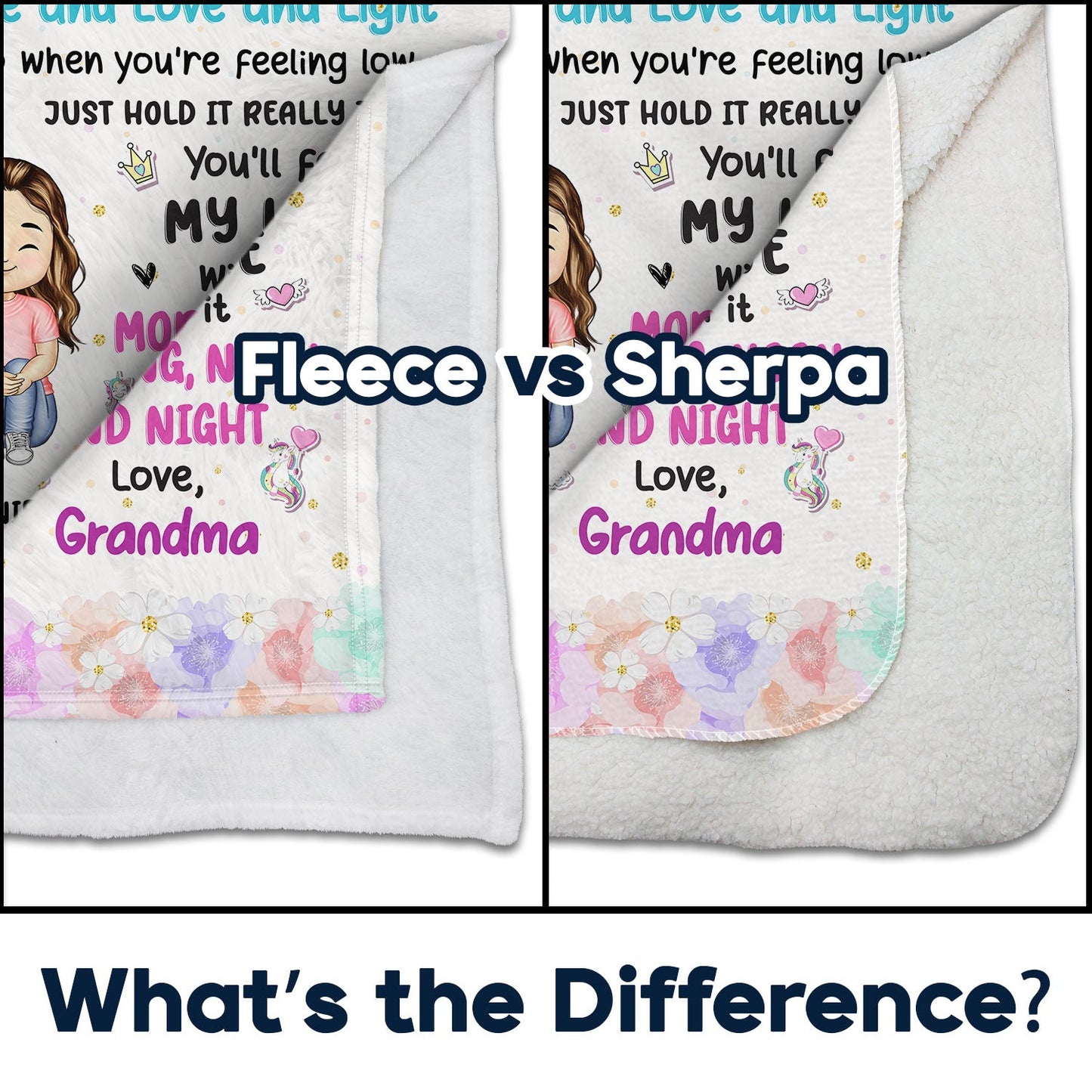 Personalized Granddaughter Grandson Blanket from Grandma: 'Feel My Love Within It'