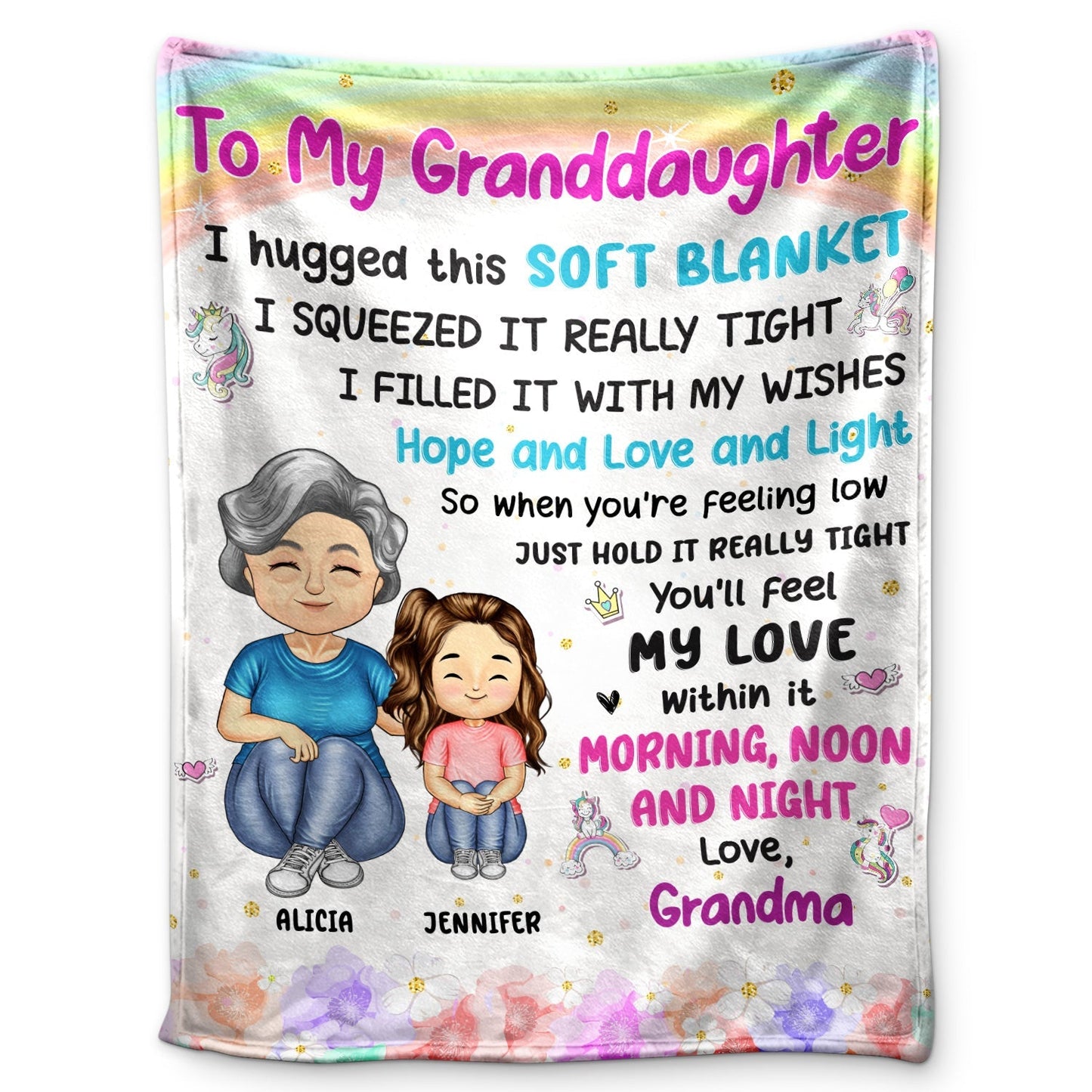 Wrapped in Grandma’s Love - Personalized Fleece Blanket for Grandchildren