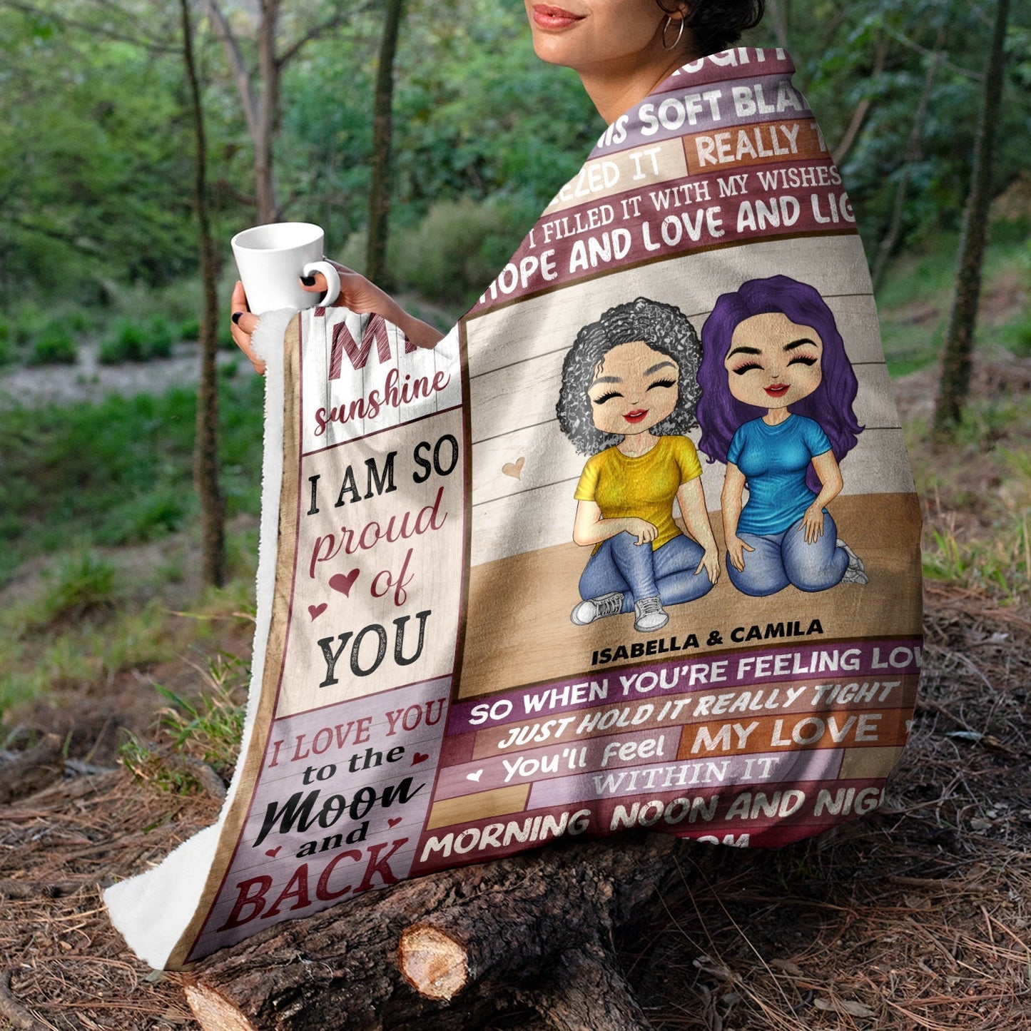 “A Hug From Mom” - Personalized Mother-Daughter Blanket