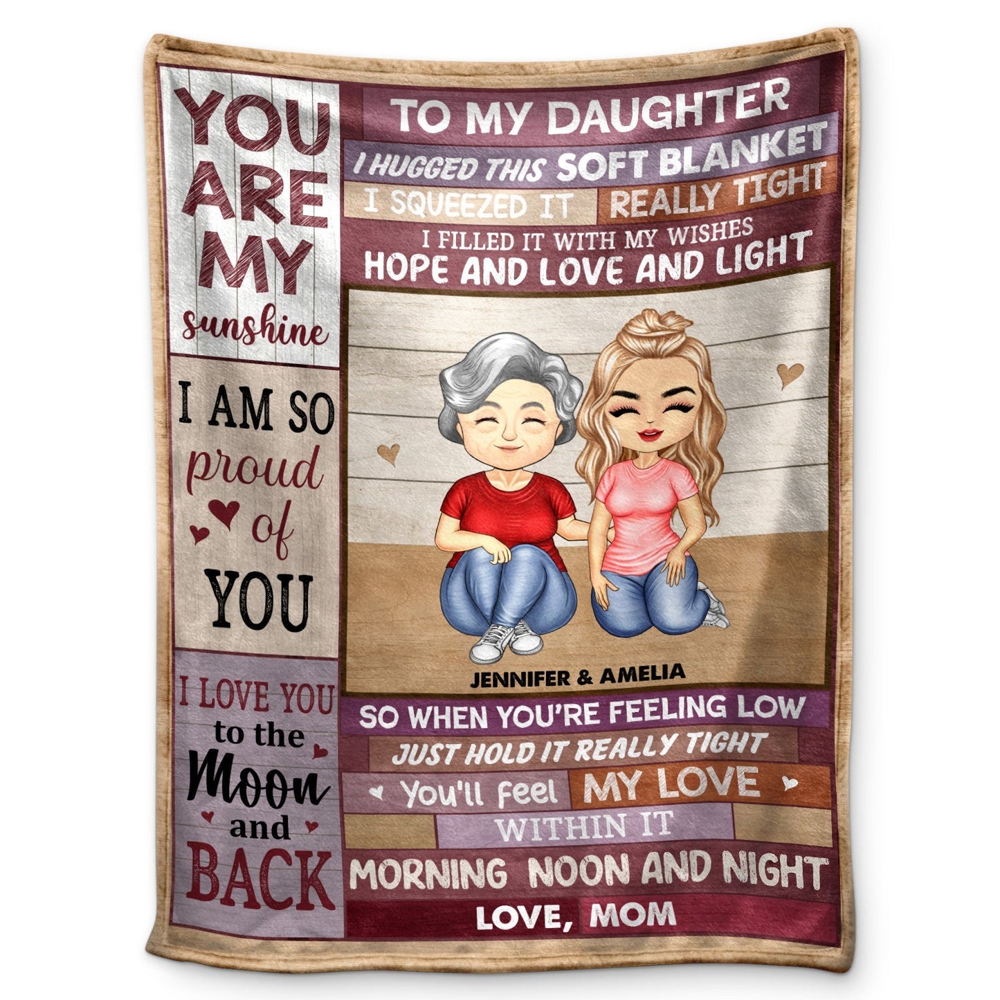 “A Hug From Mom” - Personalized Mother-Daughter Blanket