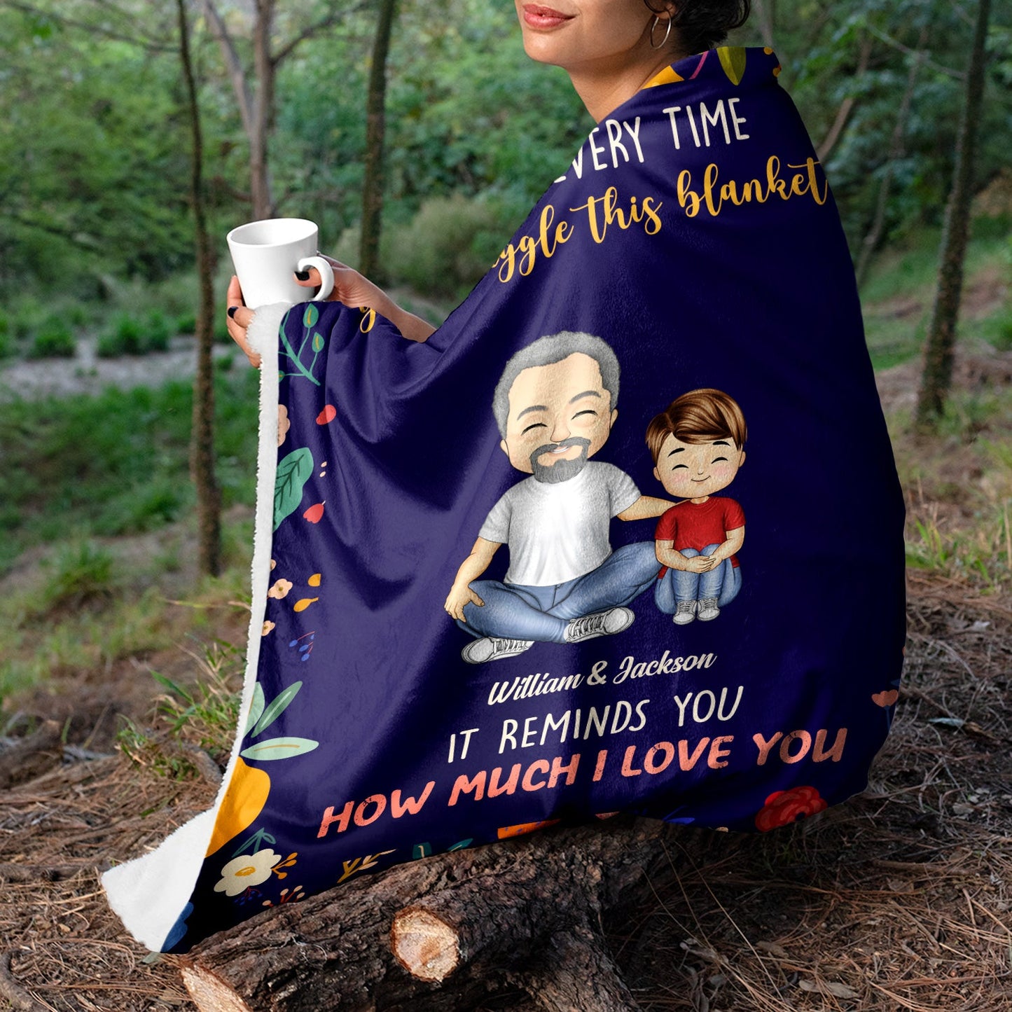 Custom 'Snuggle This Blanket' Love Reminder for Mom & Daughter