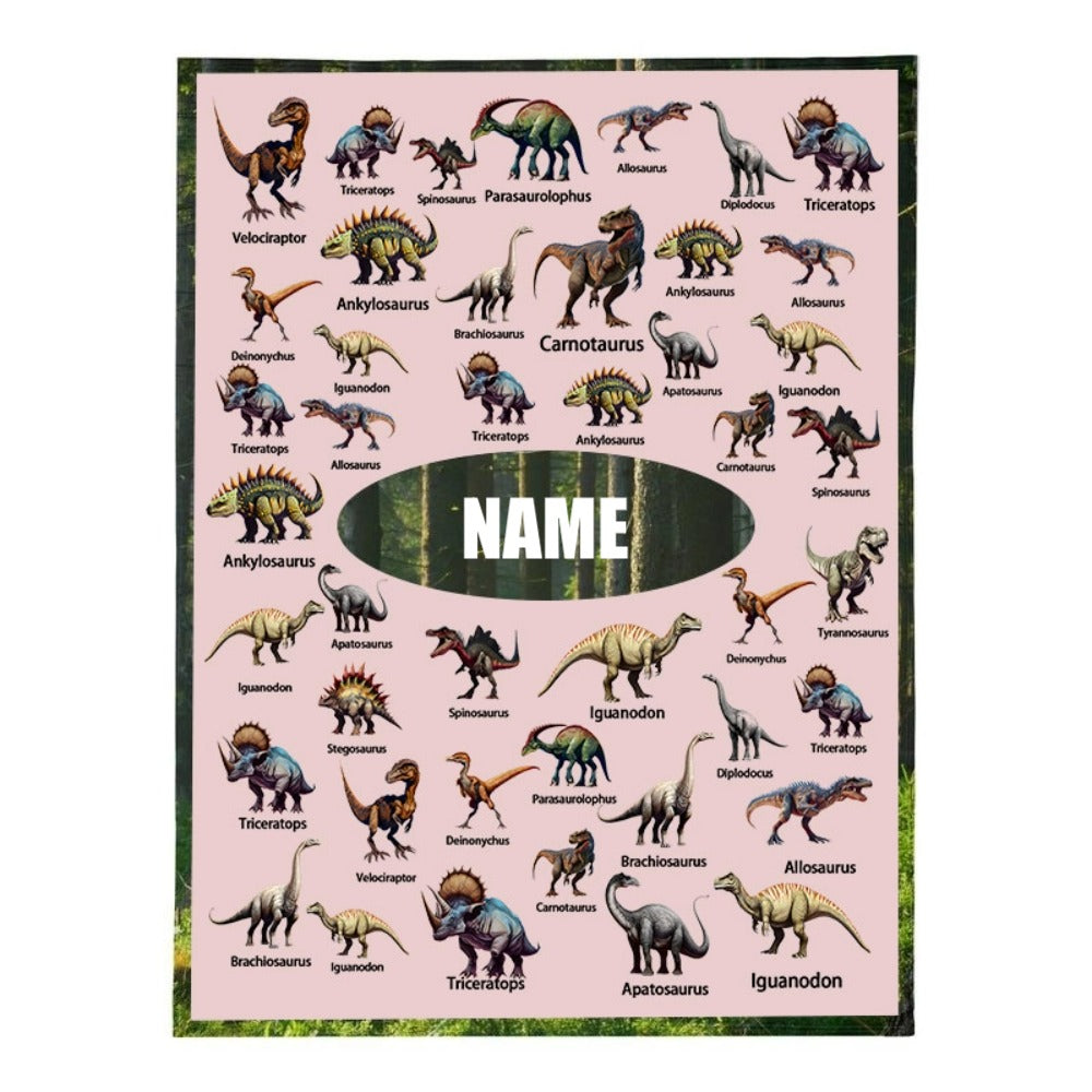 Personalized Dinosaur Adventure Blanket - Customize Your Name