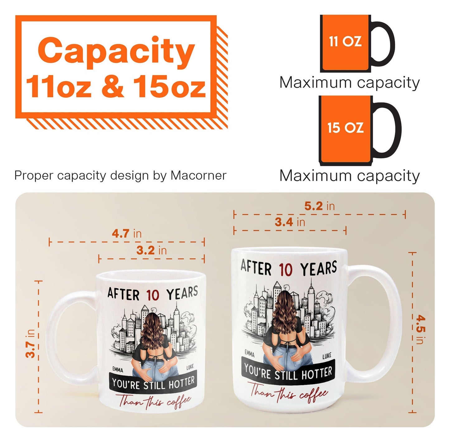 After 10 Years You're Still Hotter Than This Coffee - Personalized Mug