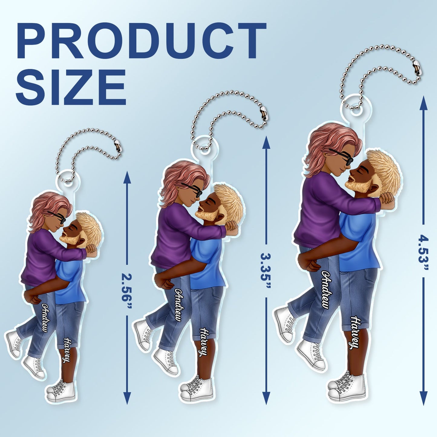 Custom Chibi Couple Car Hanger - A Sweet Hug for Valentine's & Anniversary