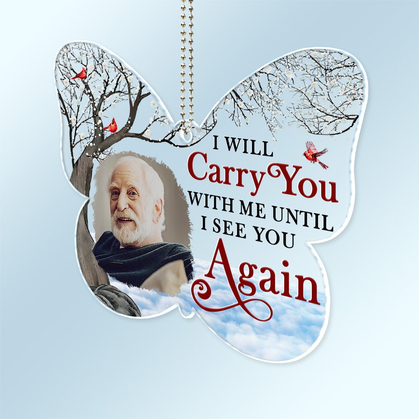 Personalized Memorial For Loved One Car Hanger: "Always With You" Photo Keepsake