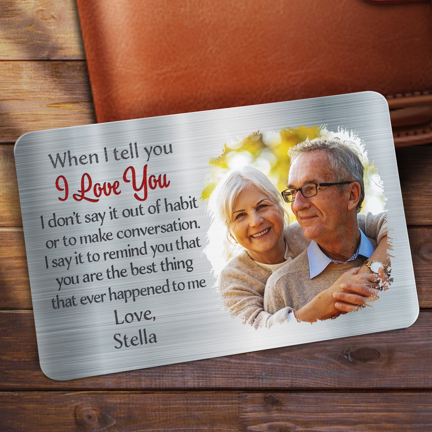 Heartfelt Personalized Photo Wallet Card for Couples - "I Love You" Keepsake Gift