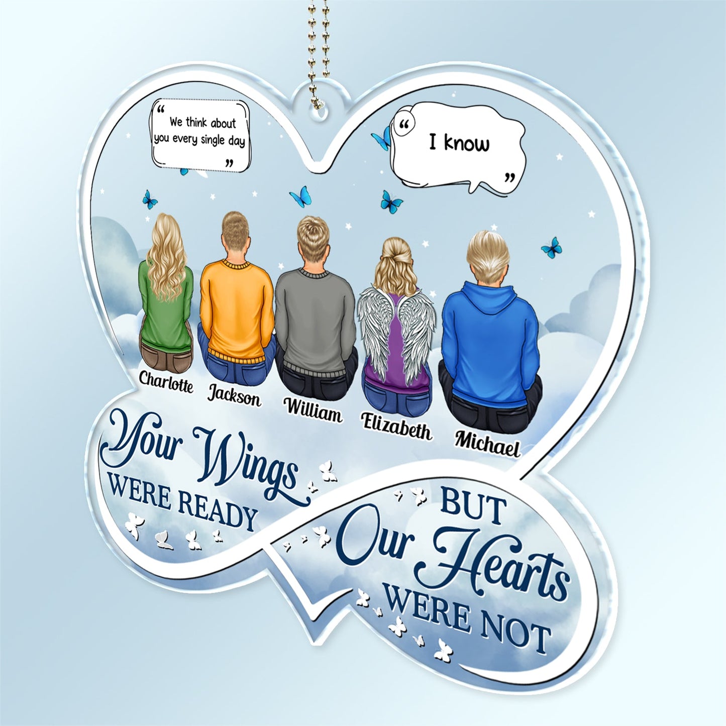 Custom Memorial For Loved One Car Hanger - Forever Loved Remembrance Gift for Family