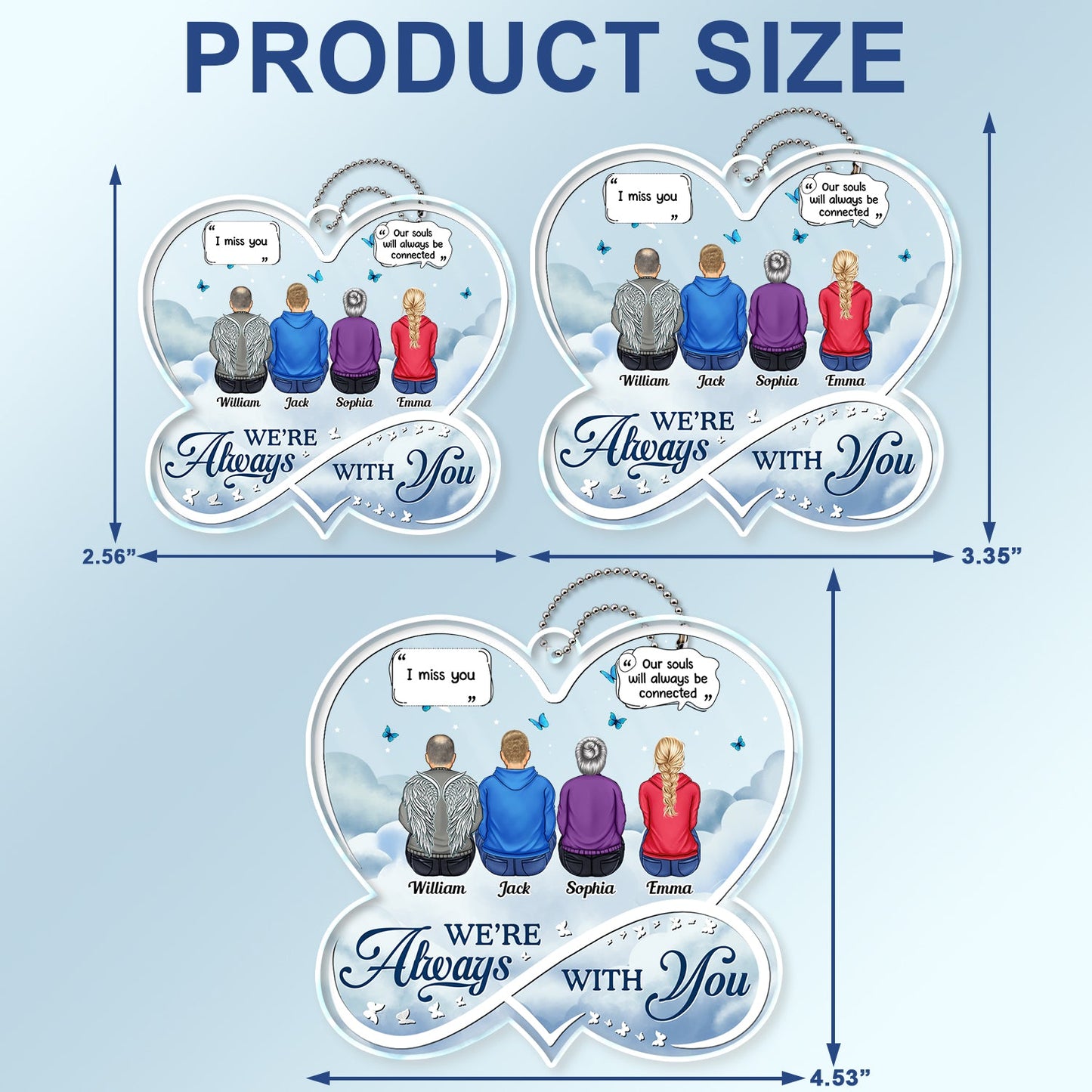 Custom Memorial For Loved One Car Hanger - Forever Loved Remembrance Gift for Family