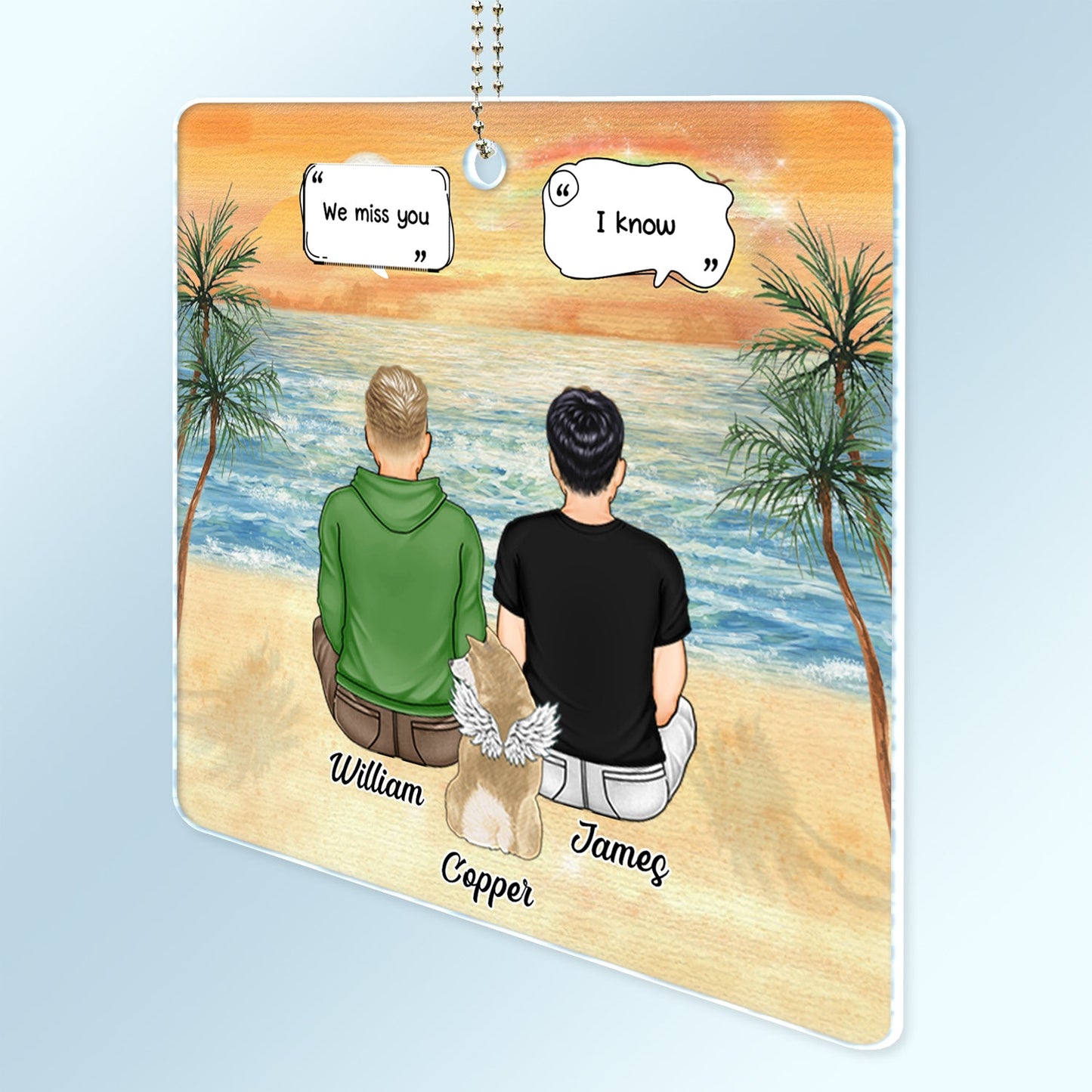 Heartfelt Personalized Pet Memorial For Loved One Car Hanger - 'I Miss You, I Know'