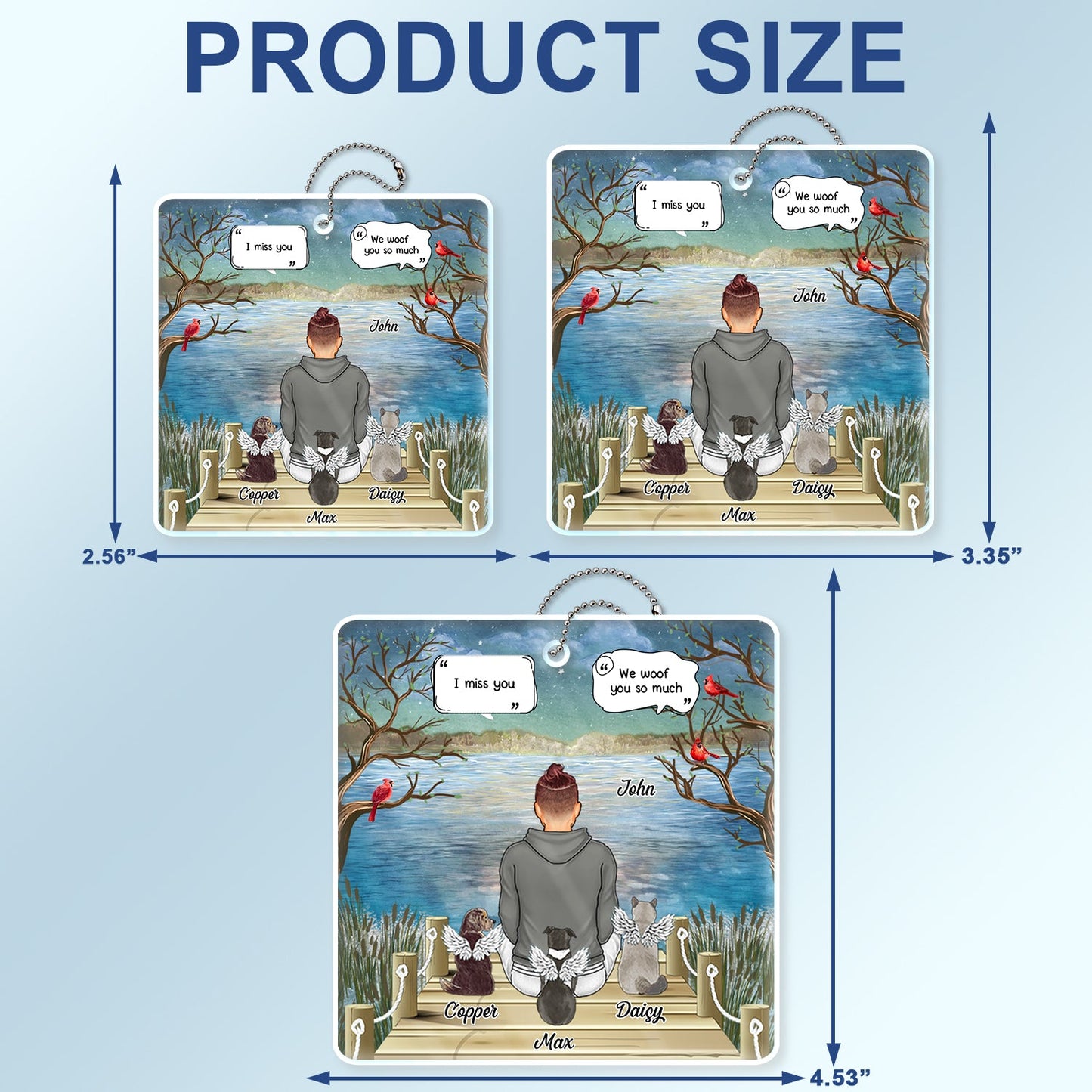 Heartfelt Personalized Pet Memorial For Loved One Car Hanger - 'I Miss You, I Know'