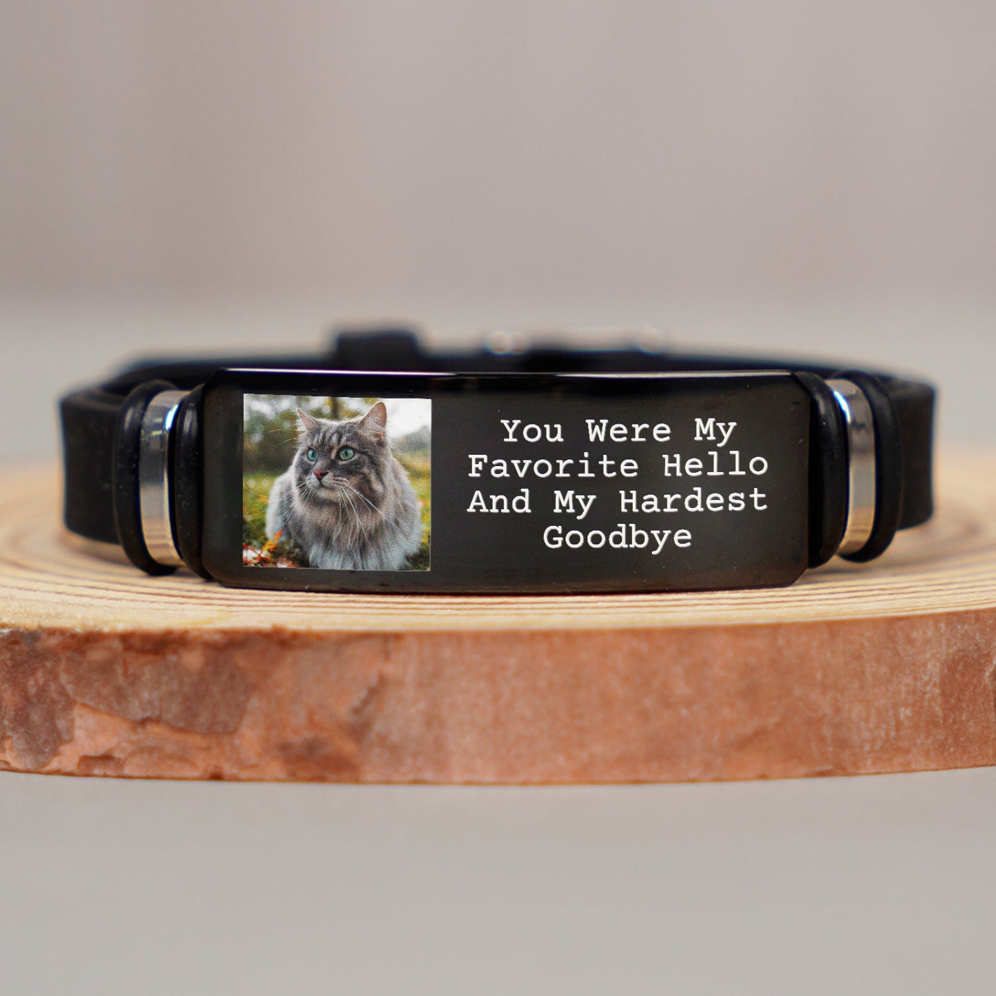 Personalized Pet Photo Bracelet - Forever In My Heart Memorial For Loved One Keepsake