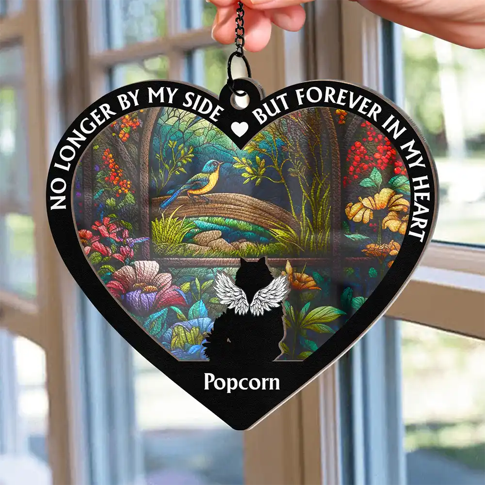 Personalized Pet Memorial For Loved One Suncatcher Ornament - "Forever In My Heart"